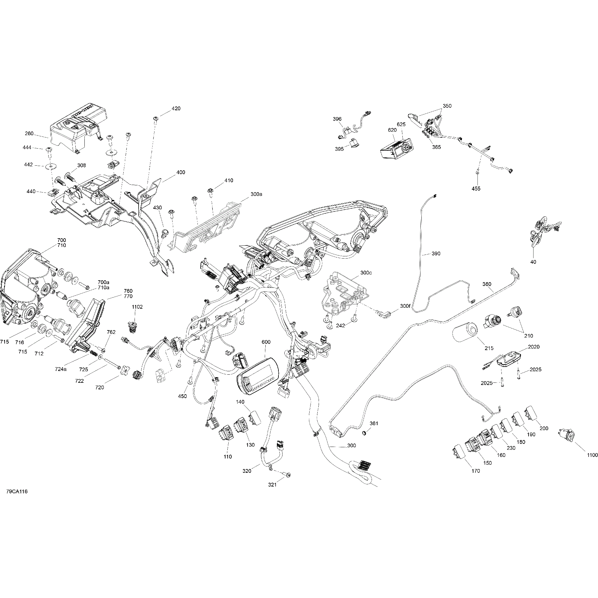 An Image of a Genuine Can-Am Parts Schematic Diagram showing the schematic - ELECTRIC - FRONT SYSTEM