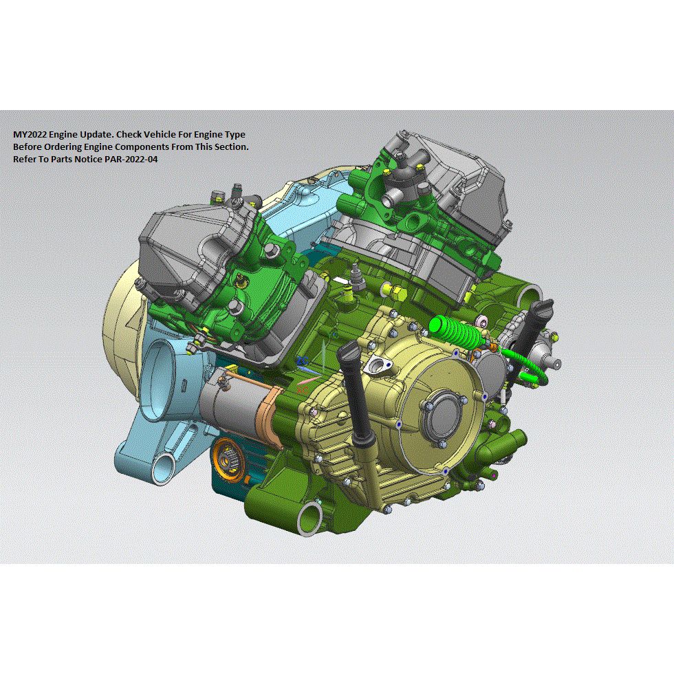 An Image of a Genuine CFMOTO Parts Schematic Diagram showing the schematic - LONG BLOCK (DRY CLUTCH) - 2022 CFMOTO UFORCE 800