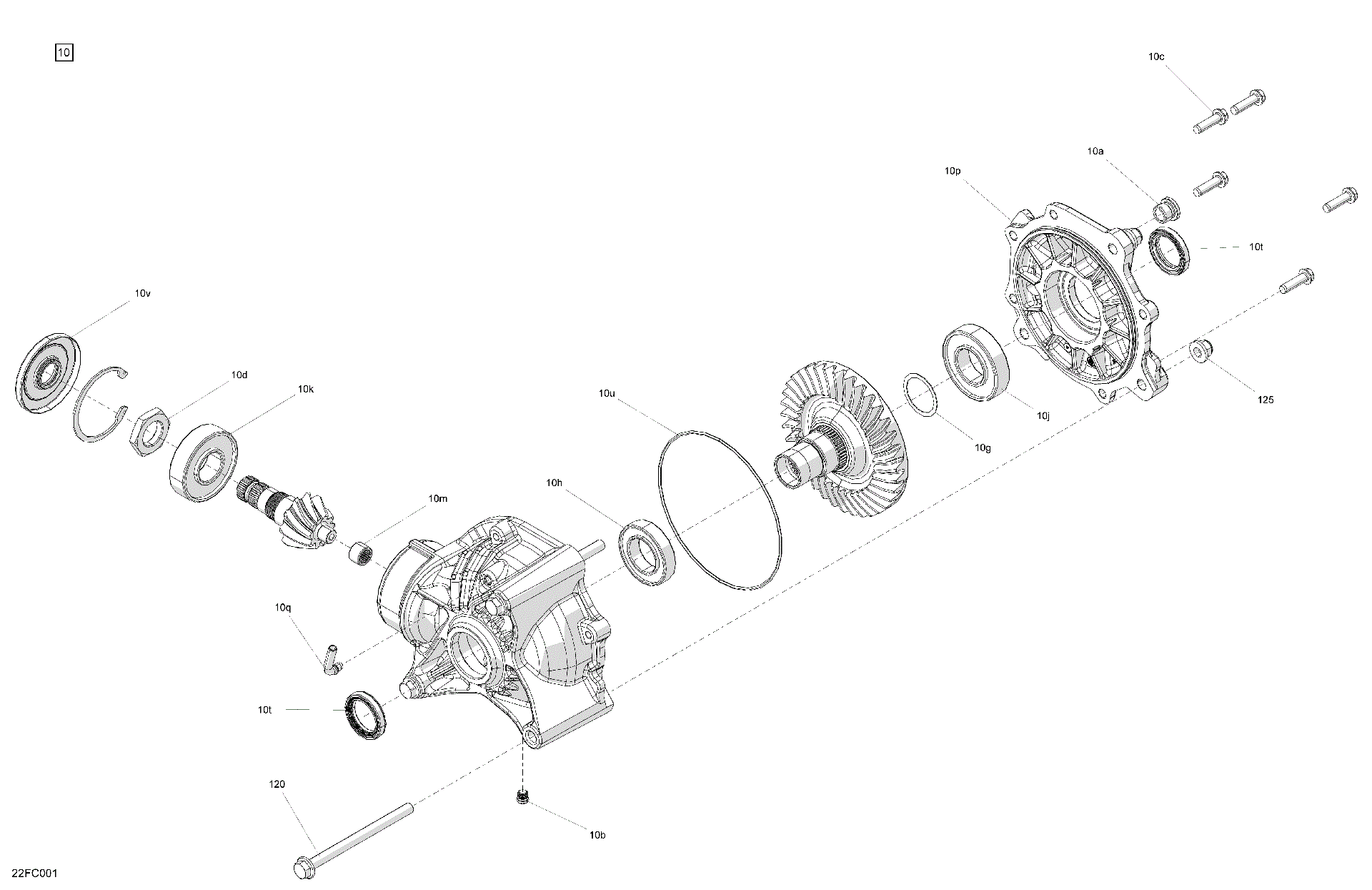An Image of a Genuine Can-Am Parts Schematic Diagram showing the schematic - DRIVE - FINAL DRIVE UNIT