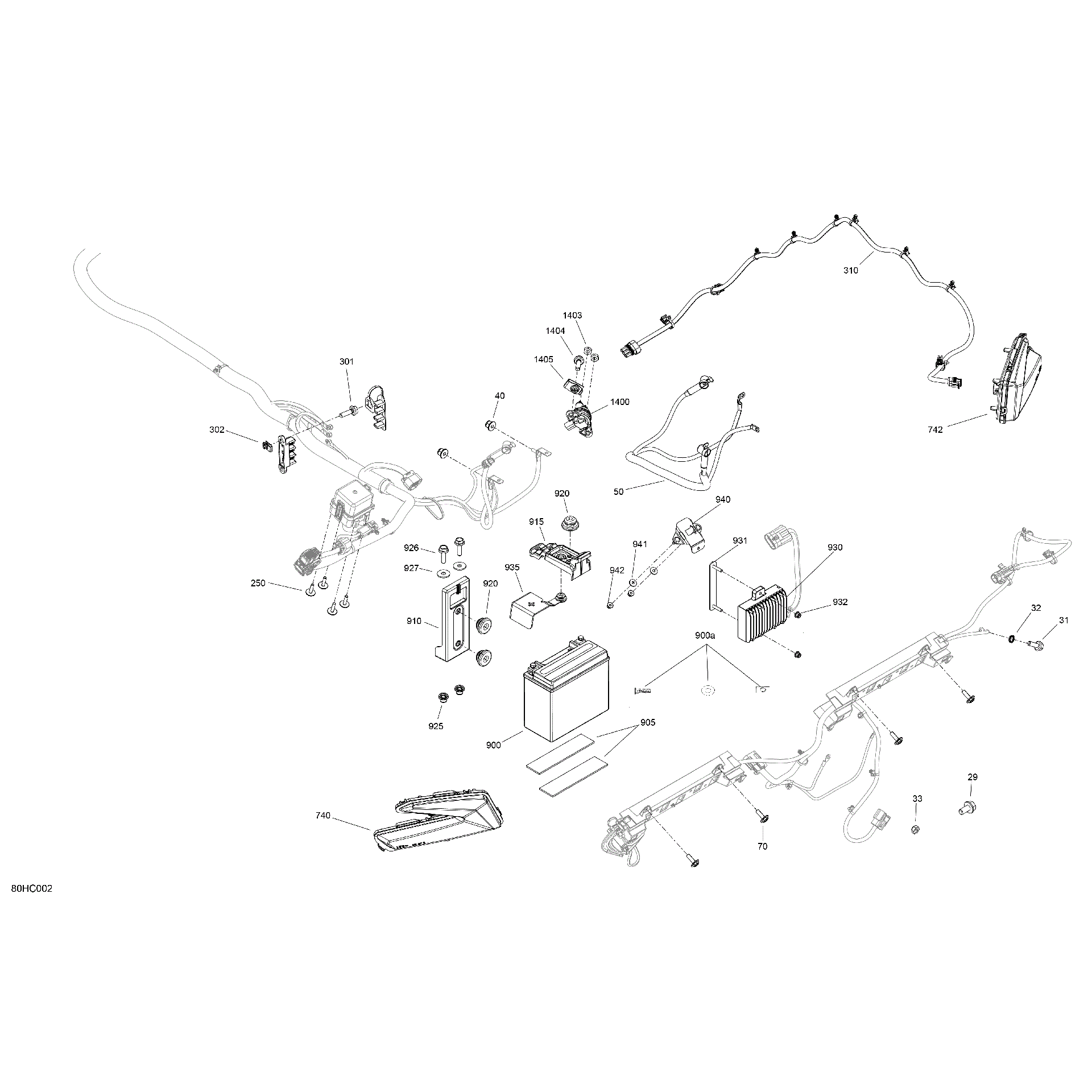 An Image of a Genuine Can-Am Parts Schematic Diagram showing the schematic - ELECTRIC - REAR SECTION