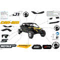BODY - DECALS - 2025 CAN AM MAVERICK R MAX X RS - NEO YELLOW - 77" WIDTH - (2)