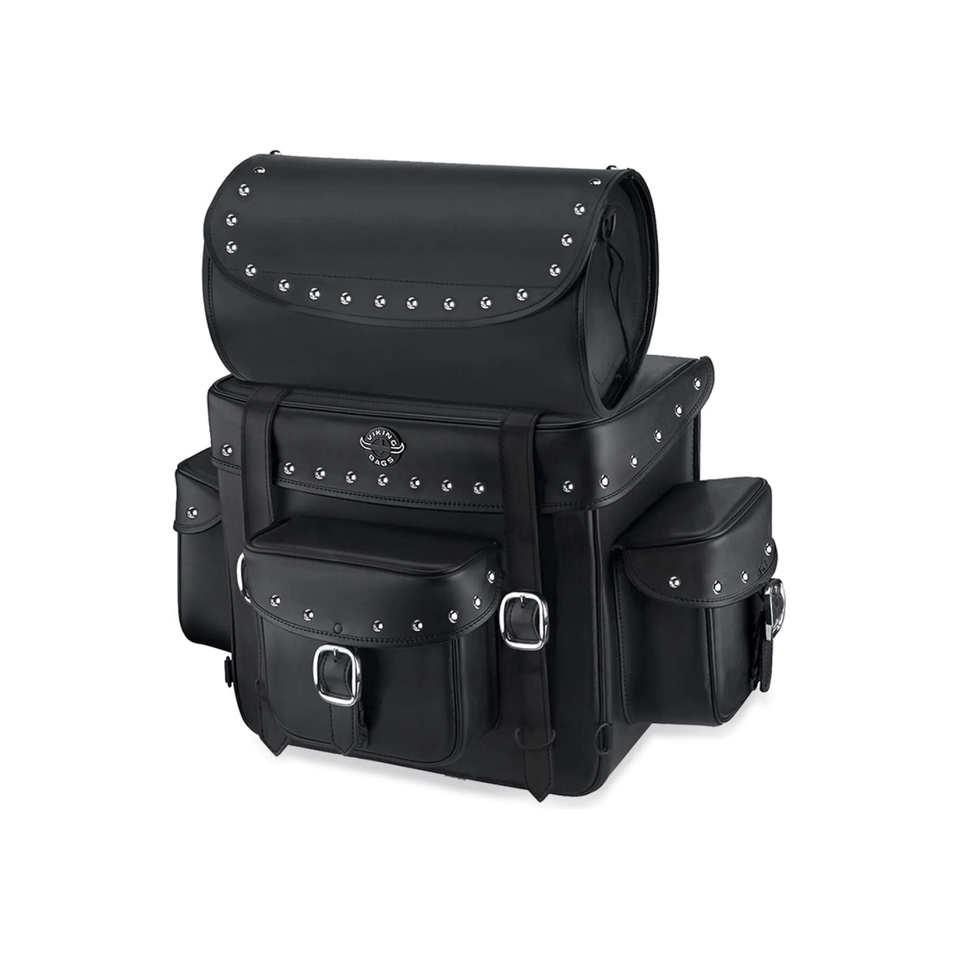 35L - Revival Series XL Indian Studded Motorcycle Sissy Bar Bag by Viking Bags 54209 Sissy Bar Bag