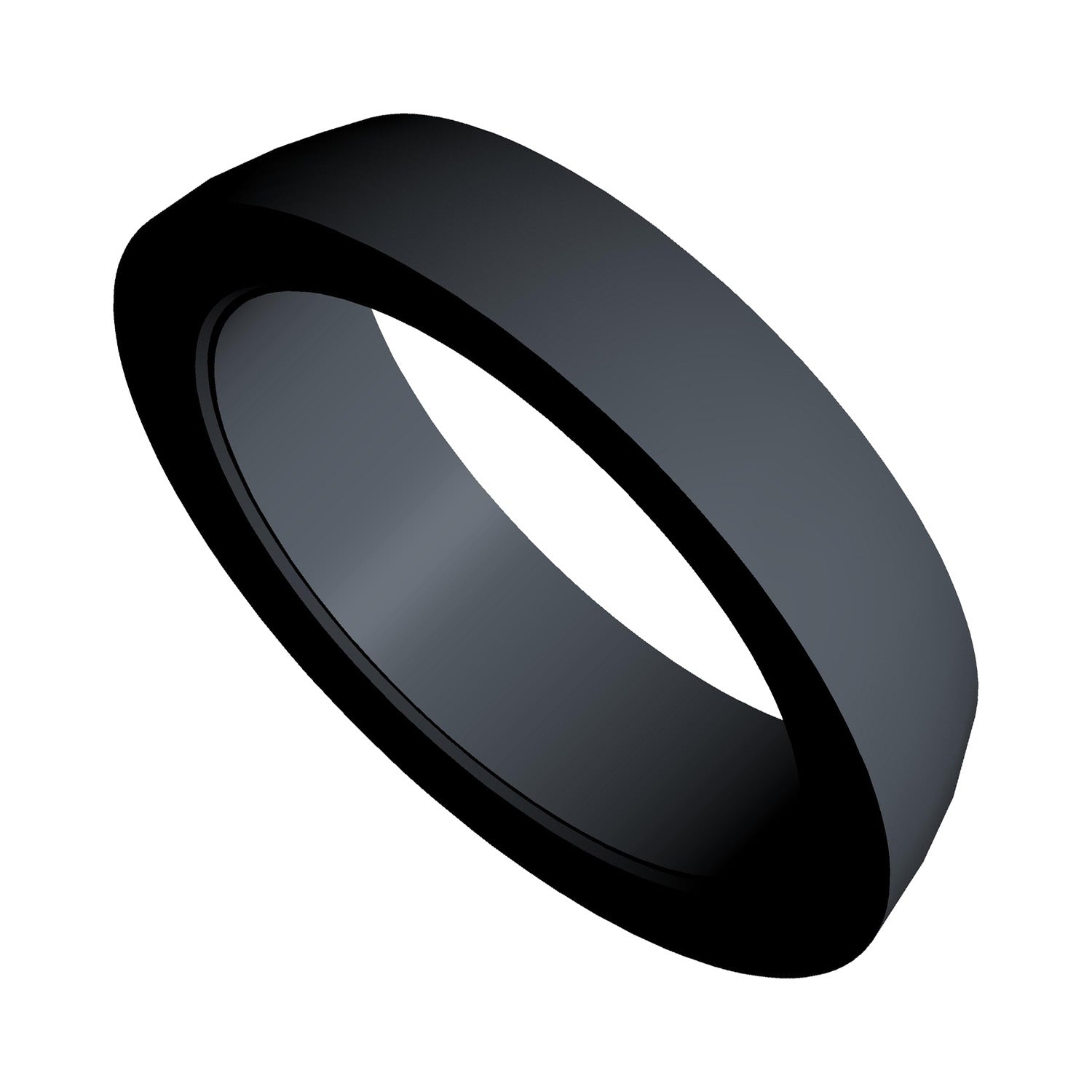 Black rubber exhaust socket gasket with a rounded, smooth surface and circular shape.