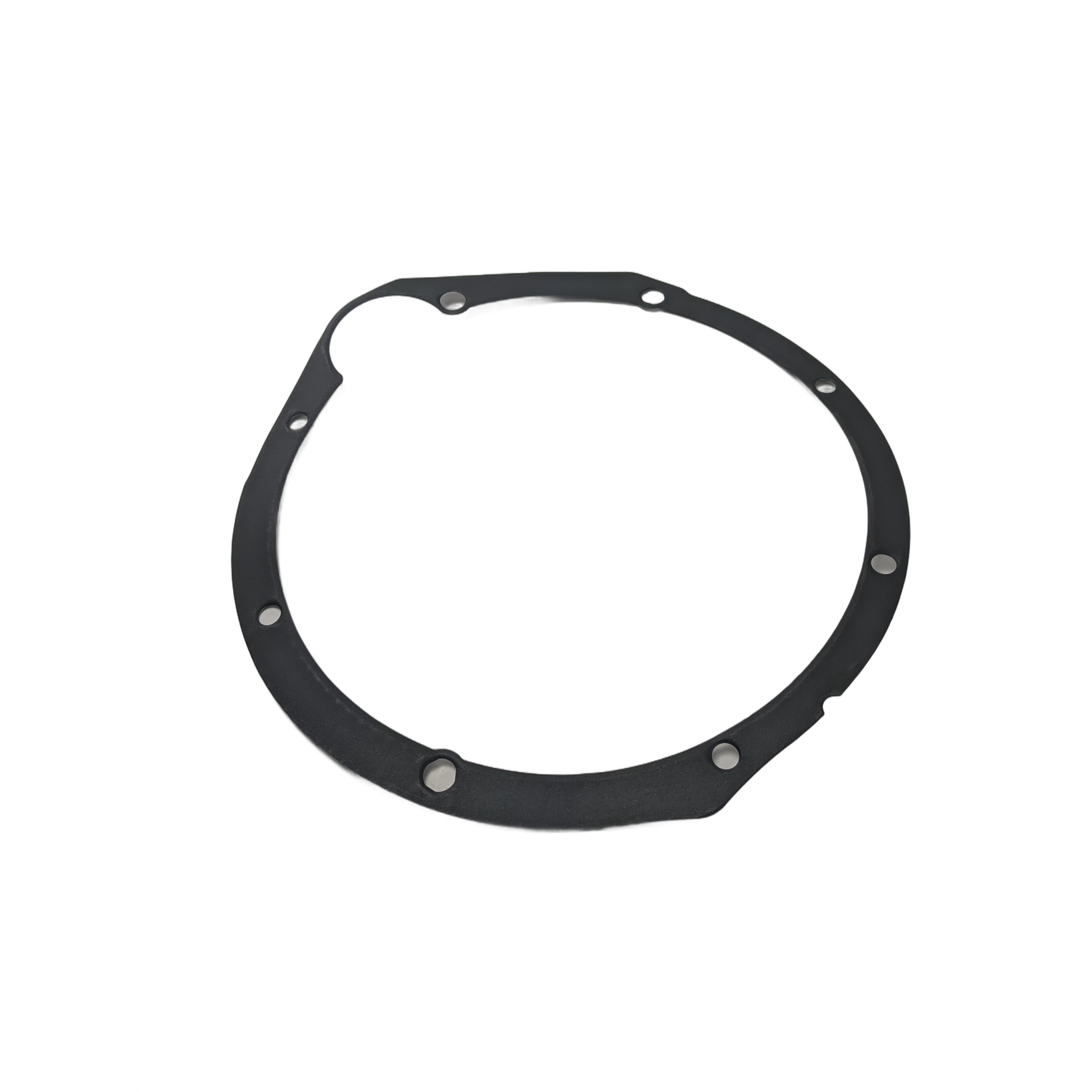 The Gasket-Bell Housing by Polaris is a flat, round black gasket with evenly spaced holes along its edge, shown on a white background. It's commonly used in Polaris UTV parts.