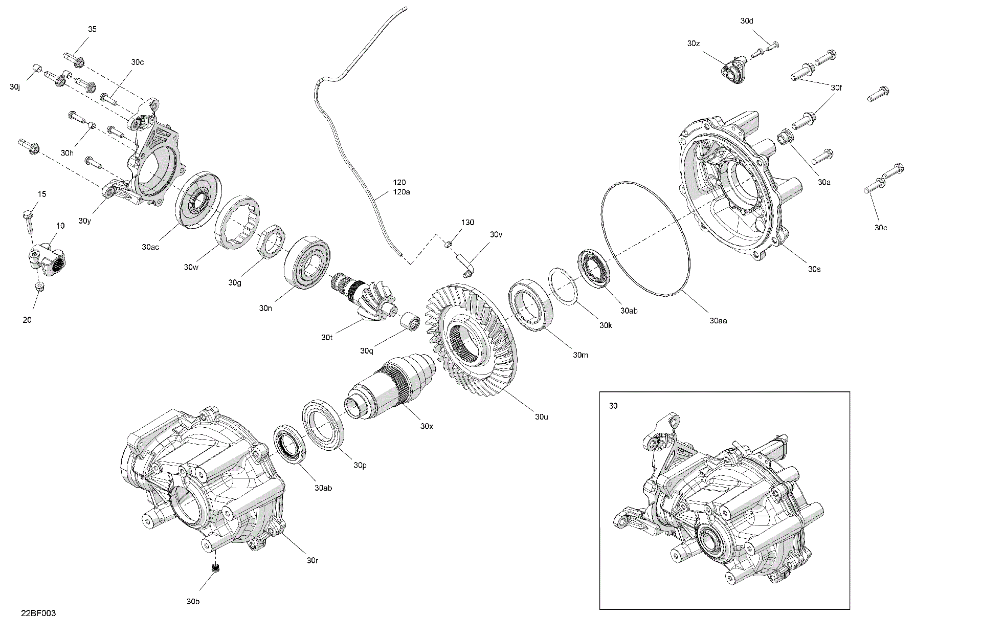 An Image of a Genuine Can-Am Parts Schematic Diagram showing the schematic - DRIVE - FINAL DRIVE UNIT