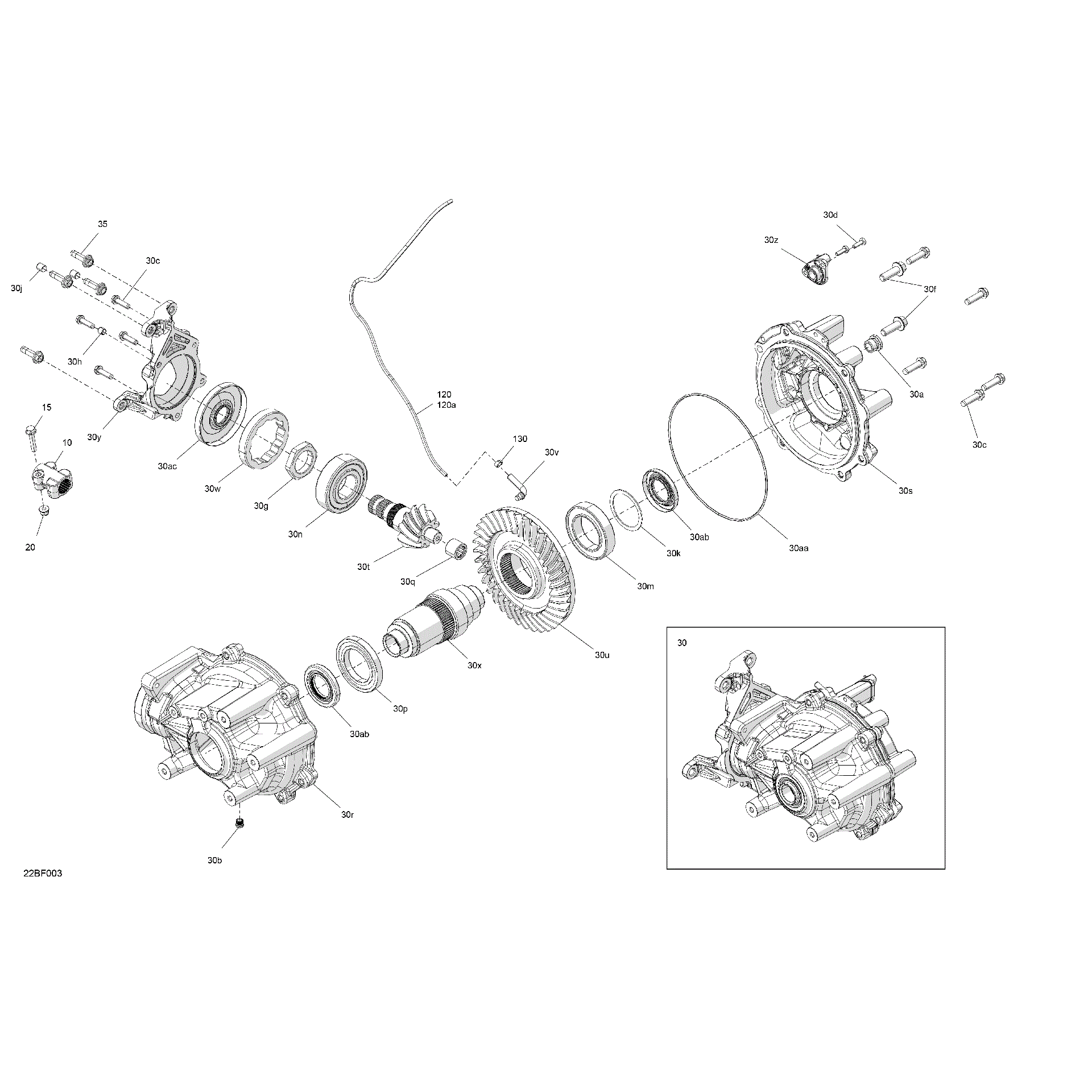 An Image of a Genuine Can-Am Parts Schematic Diagram showing the schematic - DRIVE - FINAL DRIVE UNIT
