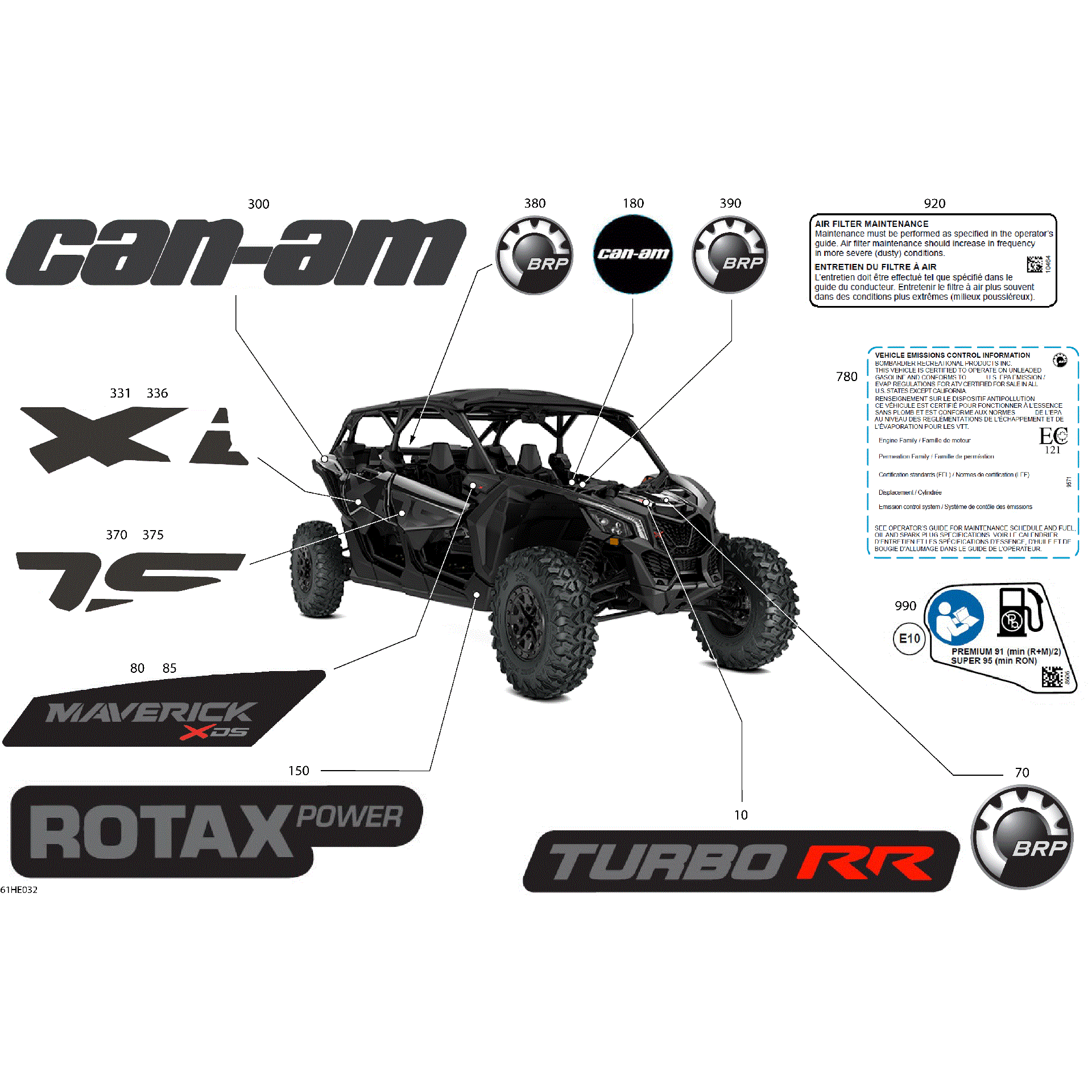 An Image of a Genuine Can-Am Parts Schematic Diagram showing the schematic - BODY - DECALS