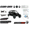 BODY - DECALS - 2025 CAN AM MAVERICK MAX TURBO RR X DS 64 INCH - TIMELESS BLACK METALLIC - 64" WIDTH