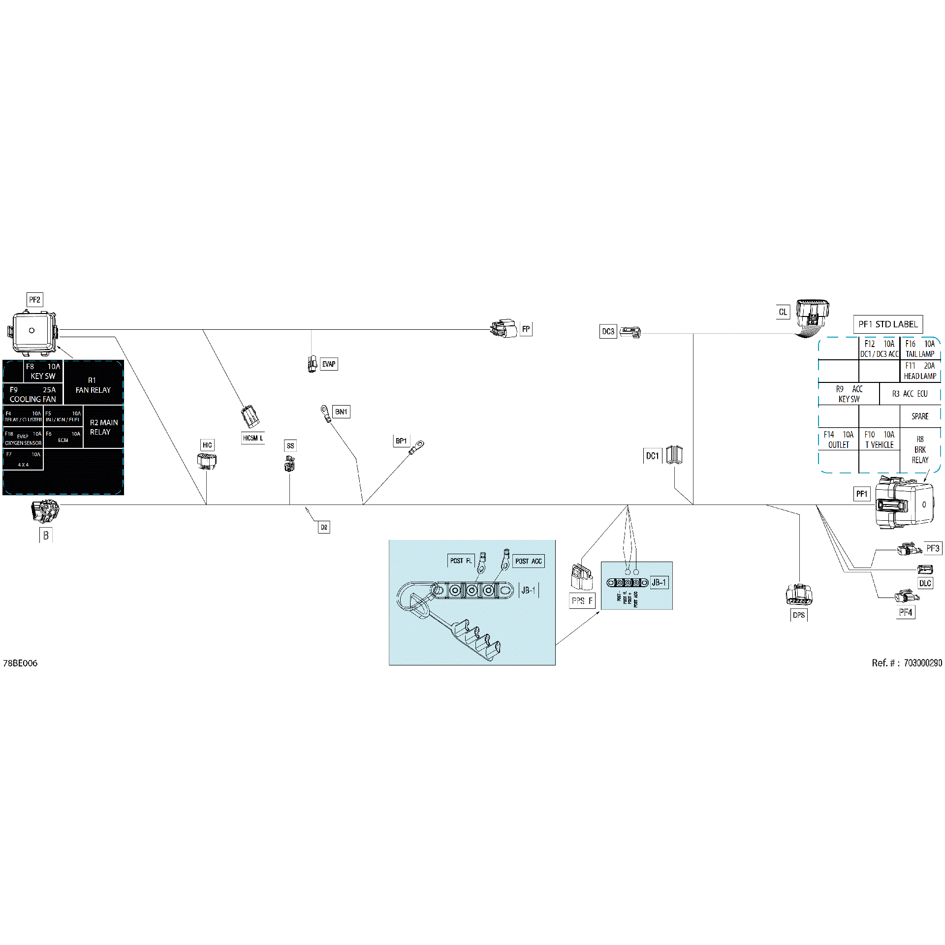 An Image of a Genuine Can-Am Parts Schematic Diagram showing the schematic - ELECTRIC - MAIN HARNESS - 710007141
