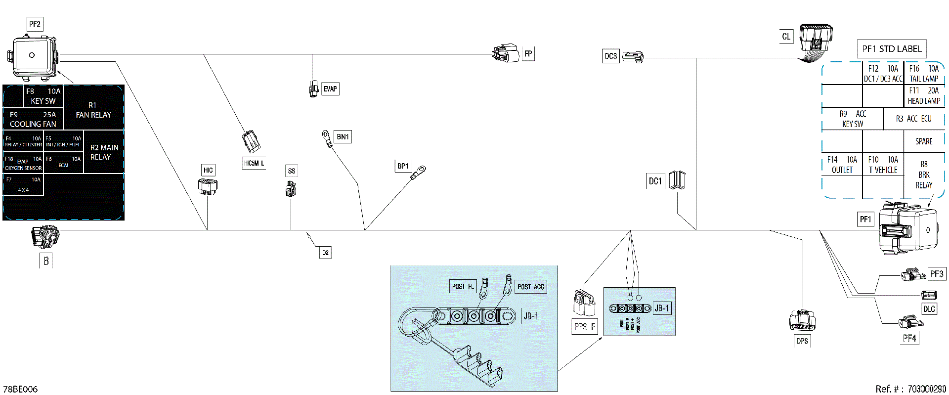 An Image of a Genuine Can-Am Parts Schematic Diagram showing the schematic - ELECTRIC - MAIN HARNESS - 710007141