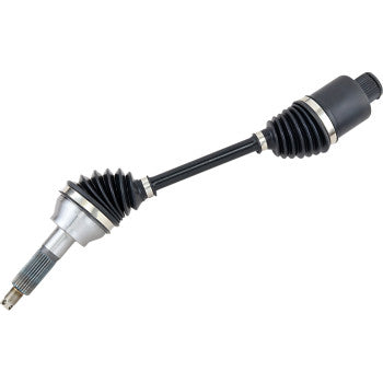 The Polaris Axle Kit Complete Super Duty Rear Left & Right by Epi features black and metallic steel shafts with rubber boots, designed for reliable OEM replacement performance, transferring power from transmission to wheels.