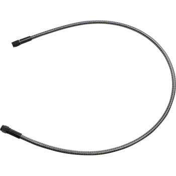 The KARBONFIBR Brake Line 30" by Magnum Shielding is a flexible, carbon fiber braided metal hose with black connectors, shown curved against a white background.