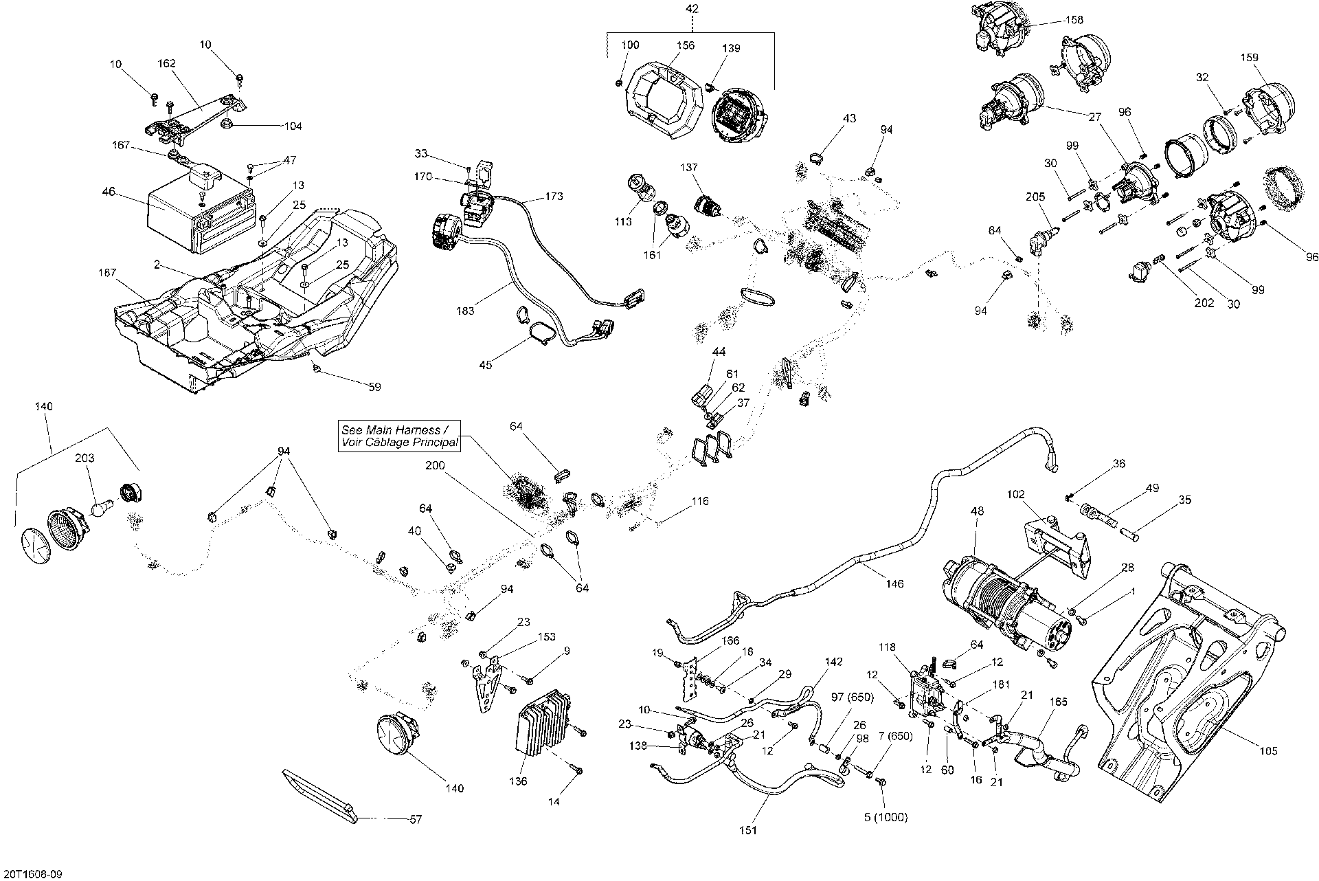 An Image of a Genuine Can-Am Parts Schematic Diagram showing the schematic - ELECTRICAL SYSTEM
