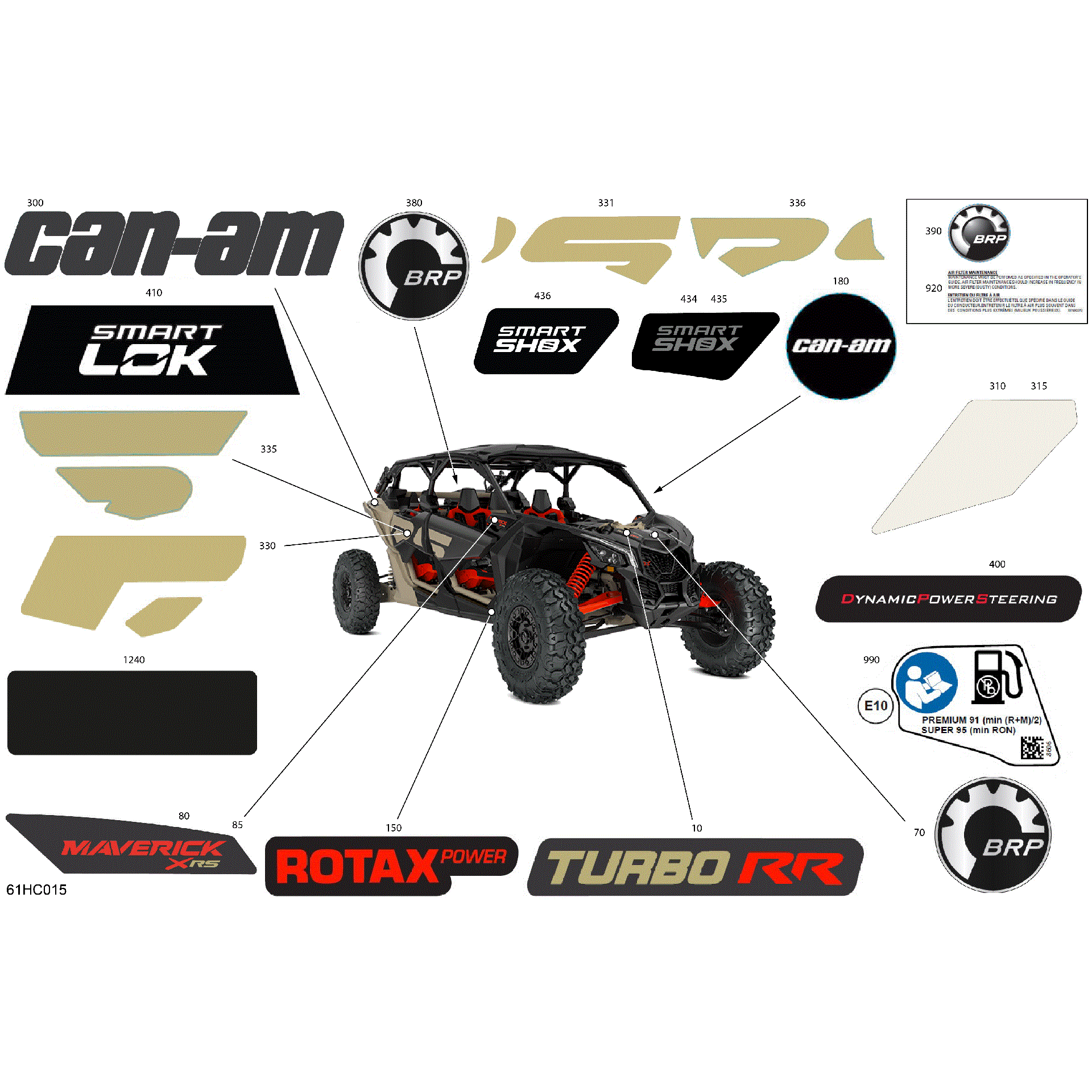 An Image of a Genuine Can-Am Parts Schematic Diagram showing the schematic - BODY - DECALS