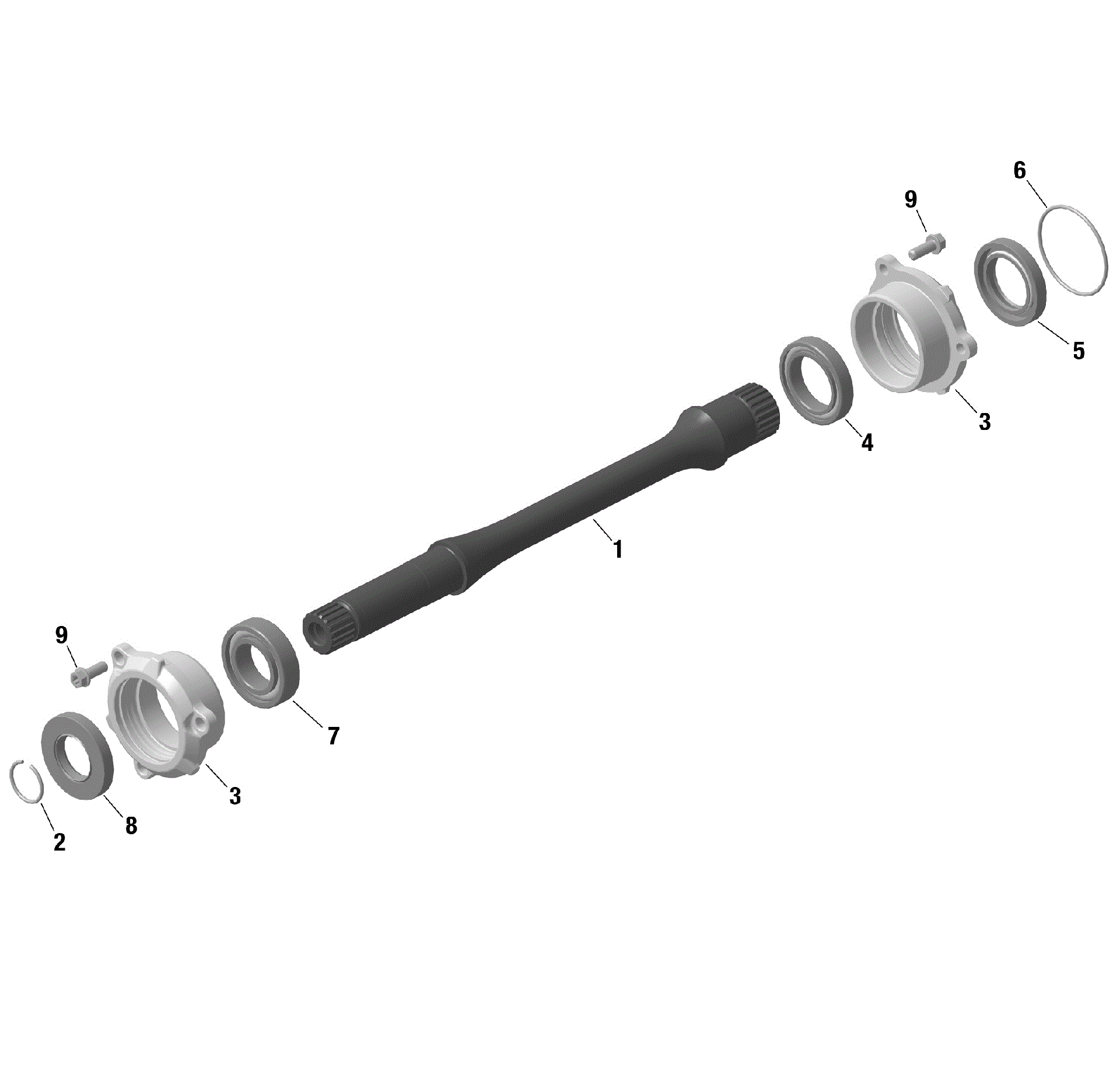 An Image of a Genuine Can-Am Parts Schematic Diagram showing the schematic - ROTAX - DRIVE SHAFT