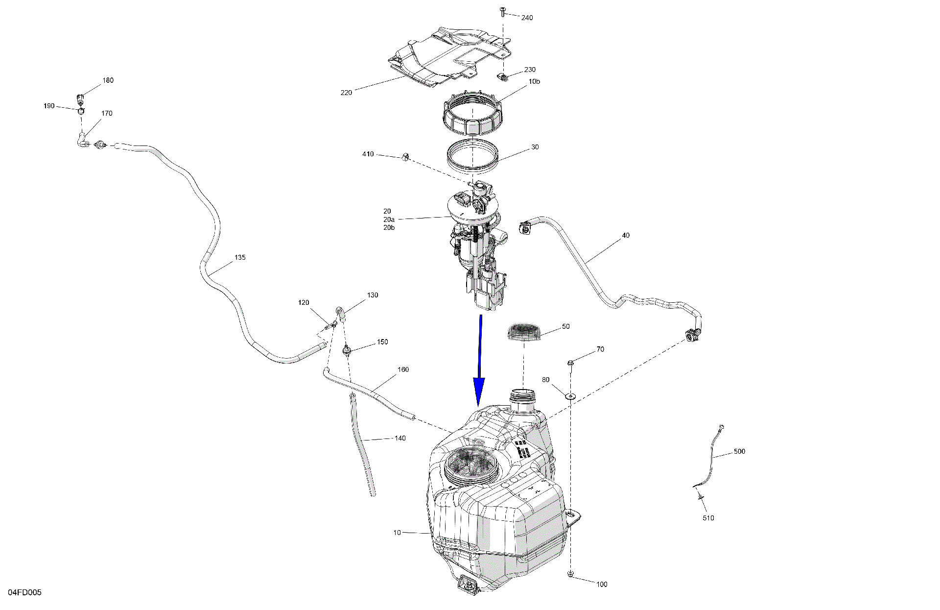 An Image of a Genuine Can-Am Parts Schematic Diagram showing the schematic - ENGINE - FUEL