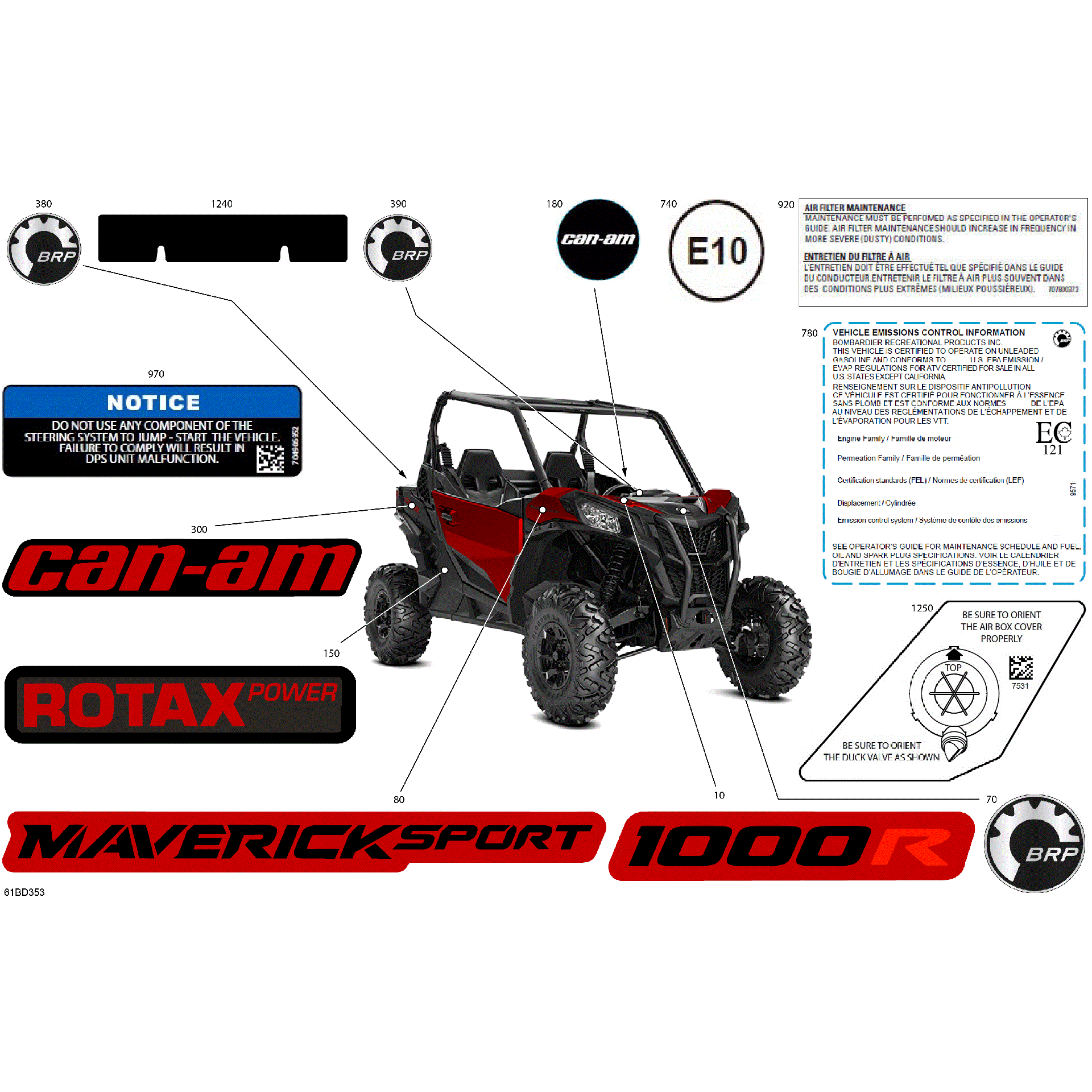 An Image of a Genuine Can-Am Parts Schematic Diagram showing the schematic - BODY - DECALS