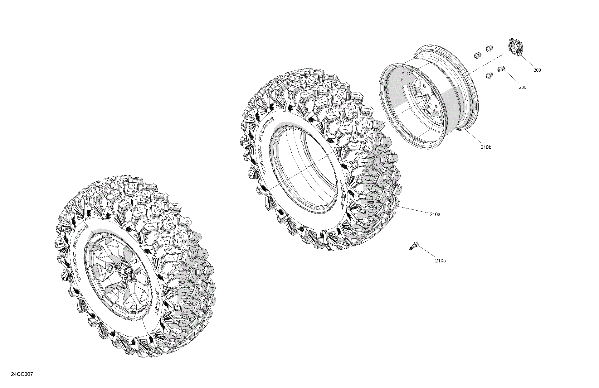 An Image of a Genuine Can-Am Parts Schematic Diagram showing the schematic - DRIVE - FRONT WHEELS
