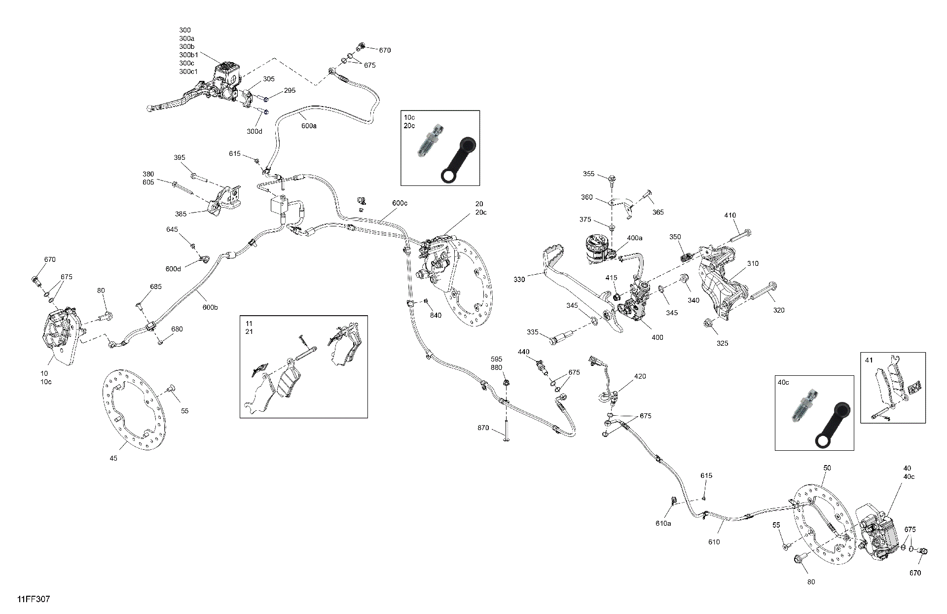 An Image of a Genuine Can-Am Parts Schematic Diagram showing the schematic - MECHANIC - BRAKE SYSTEM