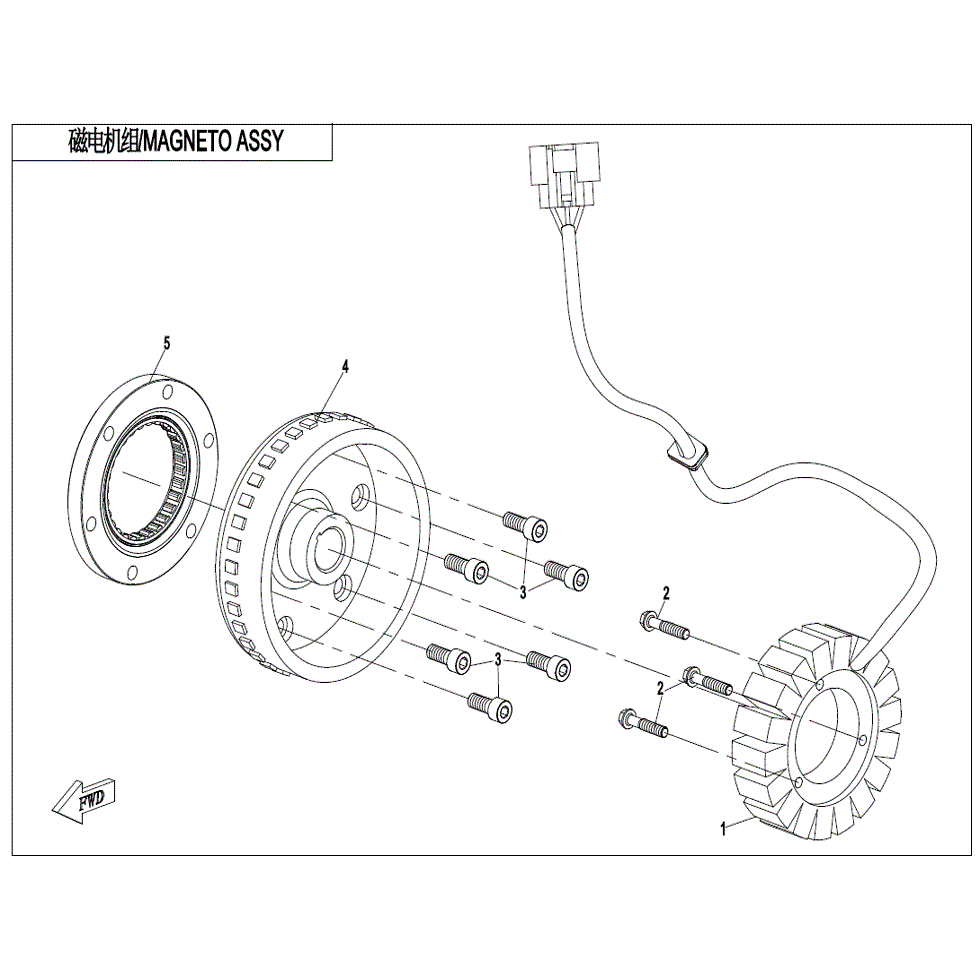 An Image of a genuine CFMOTO Parts Schematic Diagram showing the group - MAGNETO ASSY. - 2021 CFMOTO CFORCE 1000 Overland