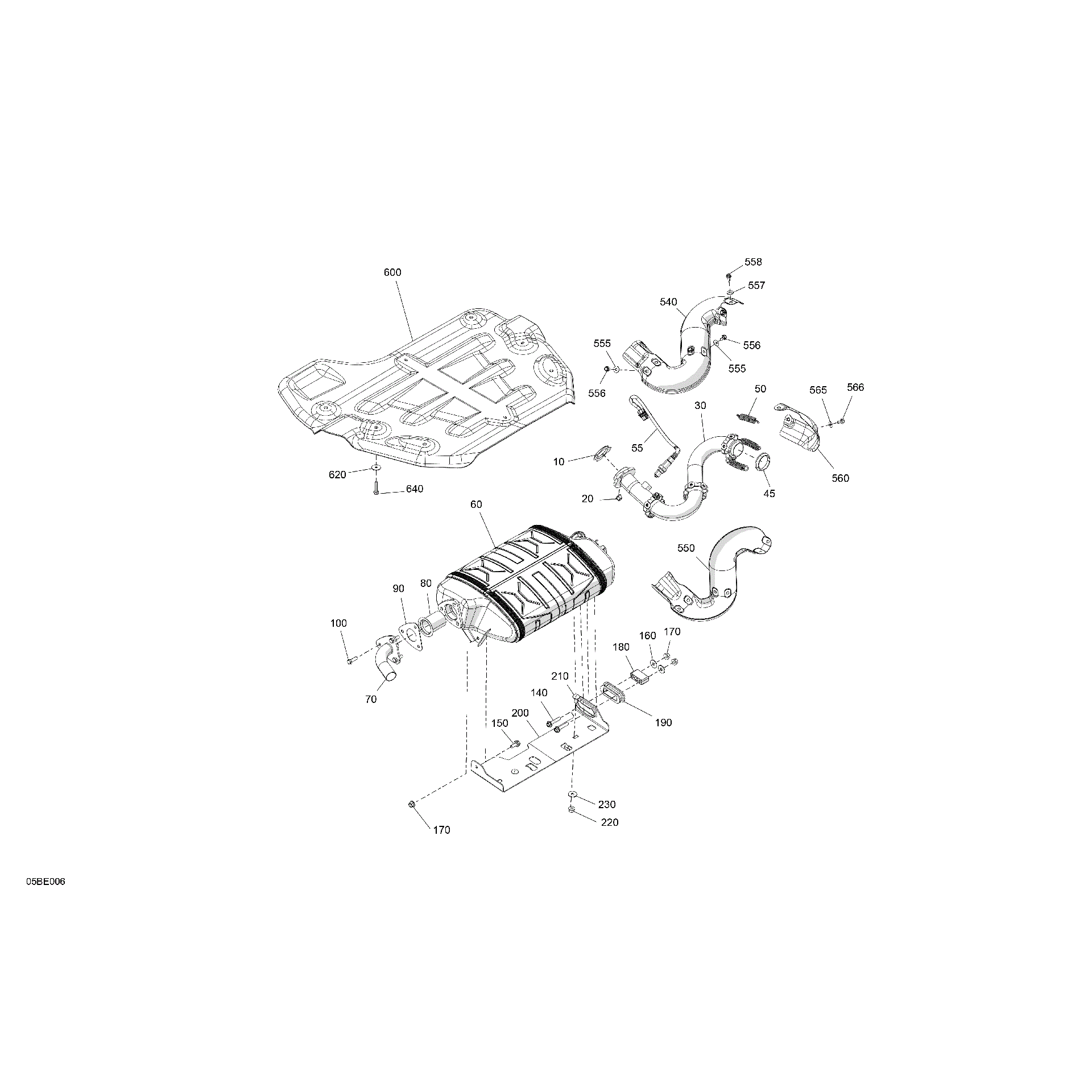 An Image of a Genuine Can-Am Parts Schematic Diagram showing the schematic - ENGINE - EXHAUST