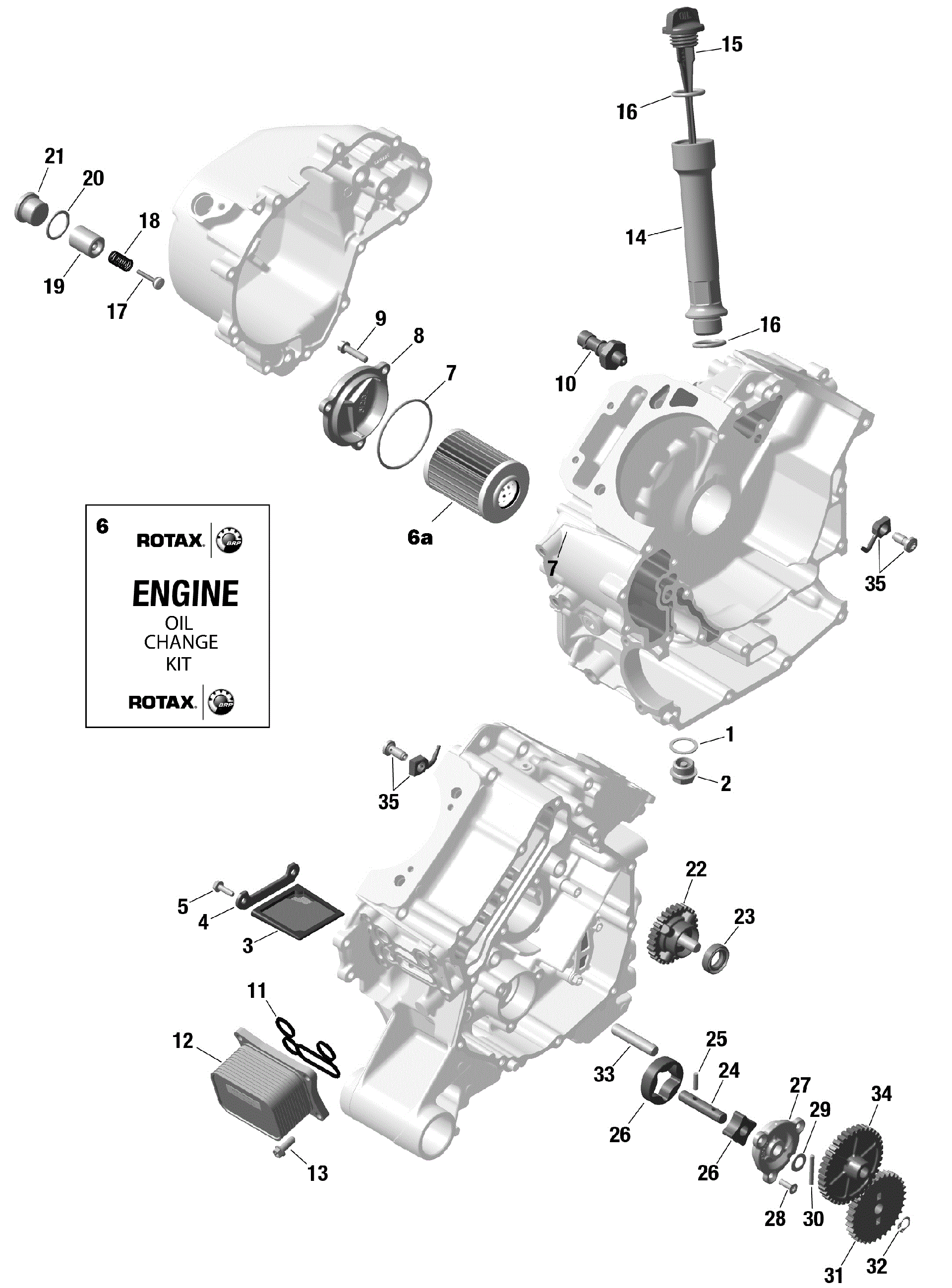 An Image of a Genuine Can-Am Parts Schematic Diagram showing the schematic - ROTAX - ENGINE LUBRICATION