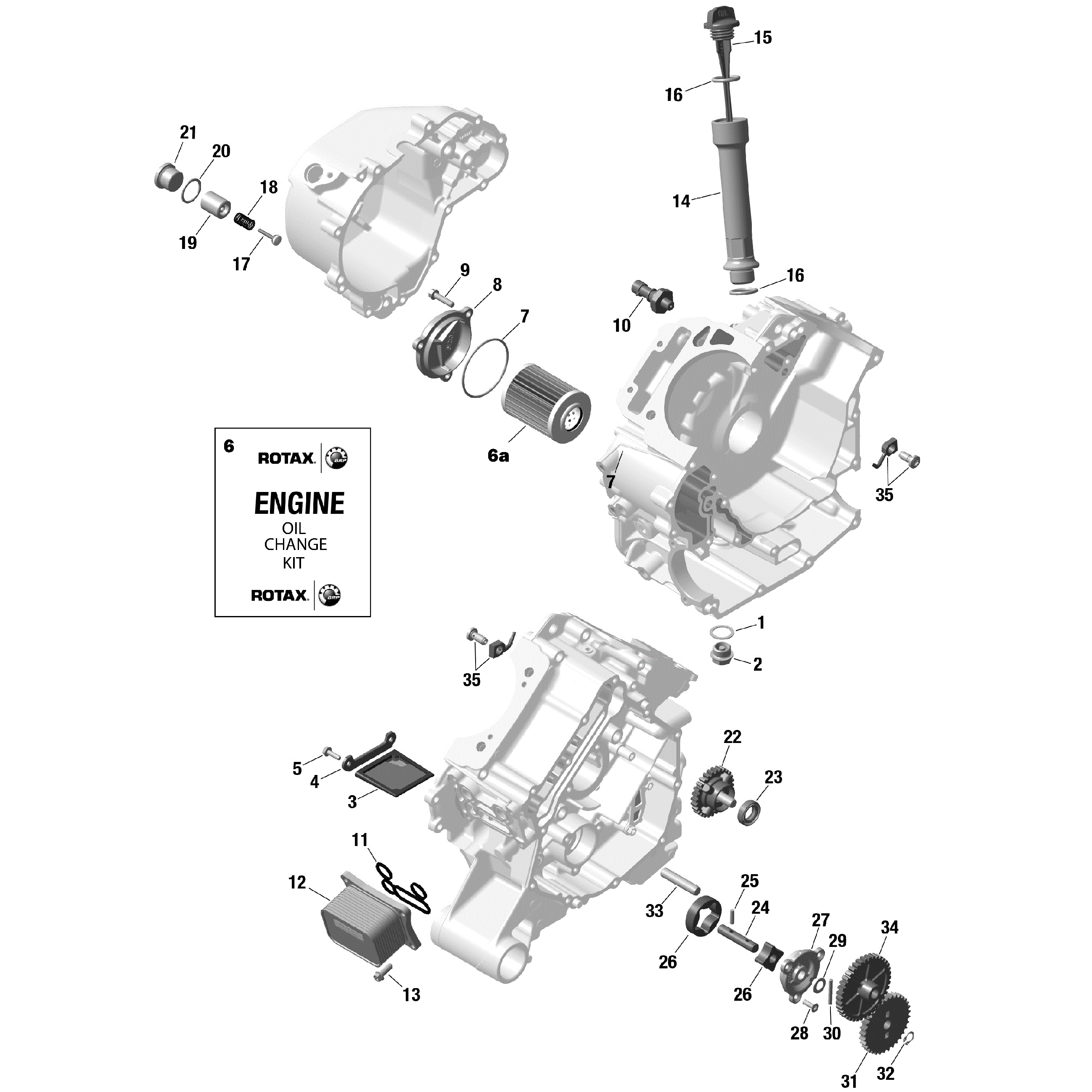 An Image of a Genuine Can-Am Parts Schematic Diagram showing the schematic - ROTAX - ENGINE LUBRICATION