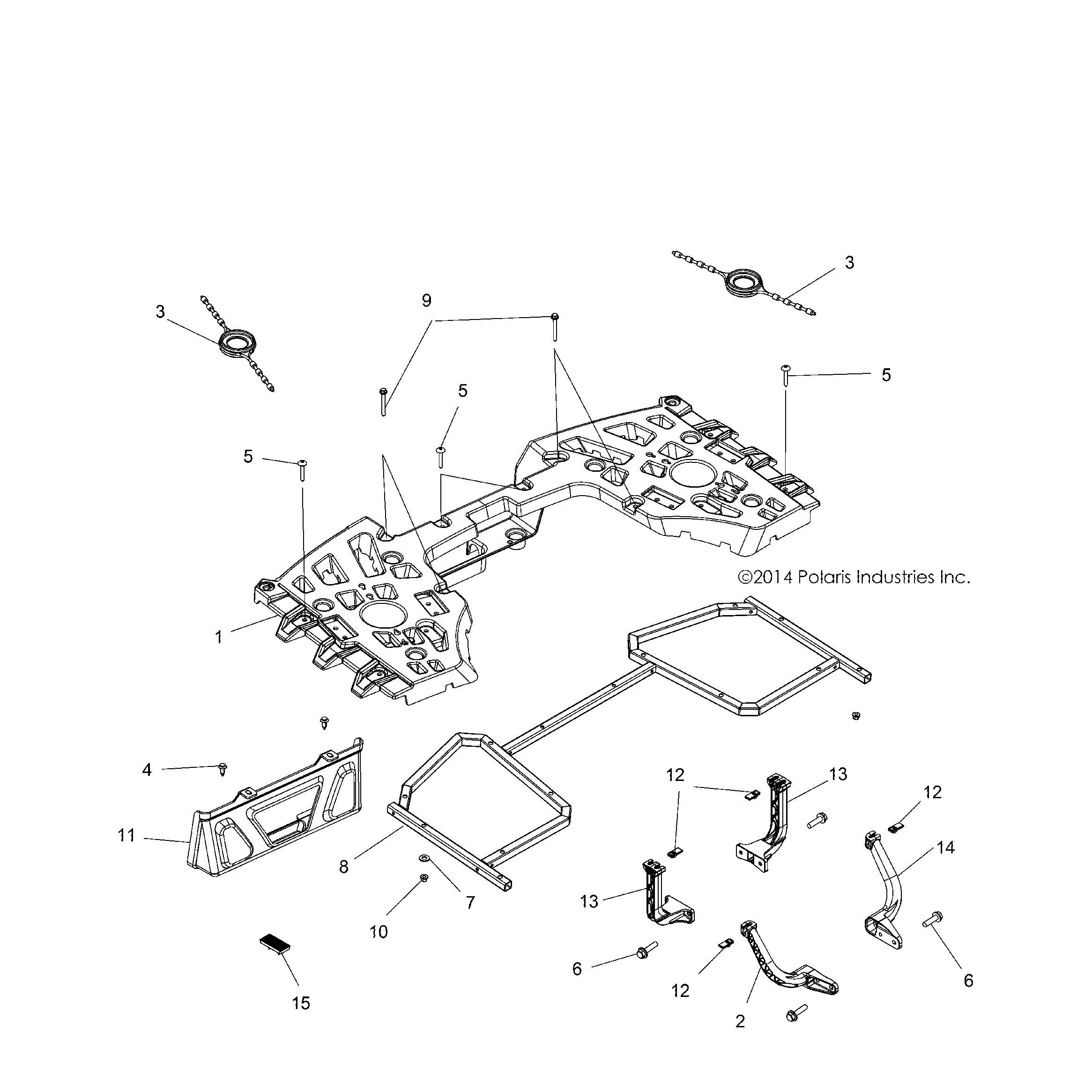 An Image of a Genuine Polaris Parts Schematic Diagram showing the schematic - BODY: REAR RACK ASM. - 2019 POLARIS SPORTSMAN TOURING XP 1000