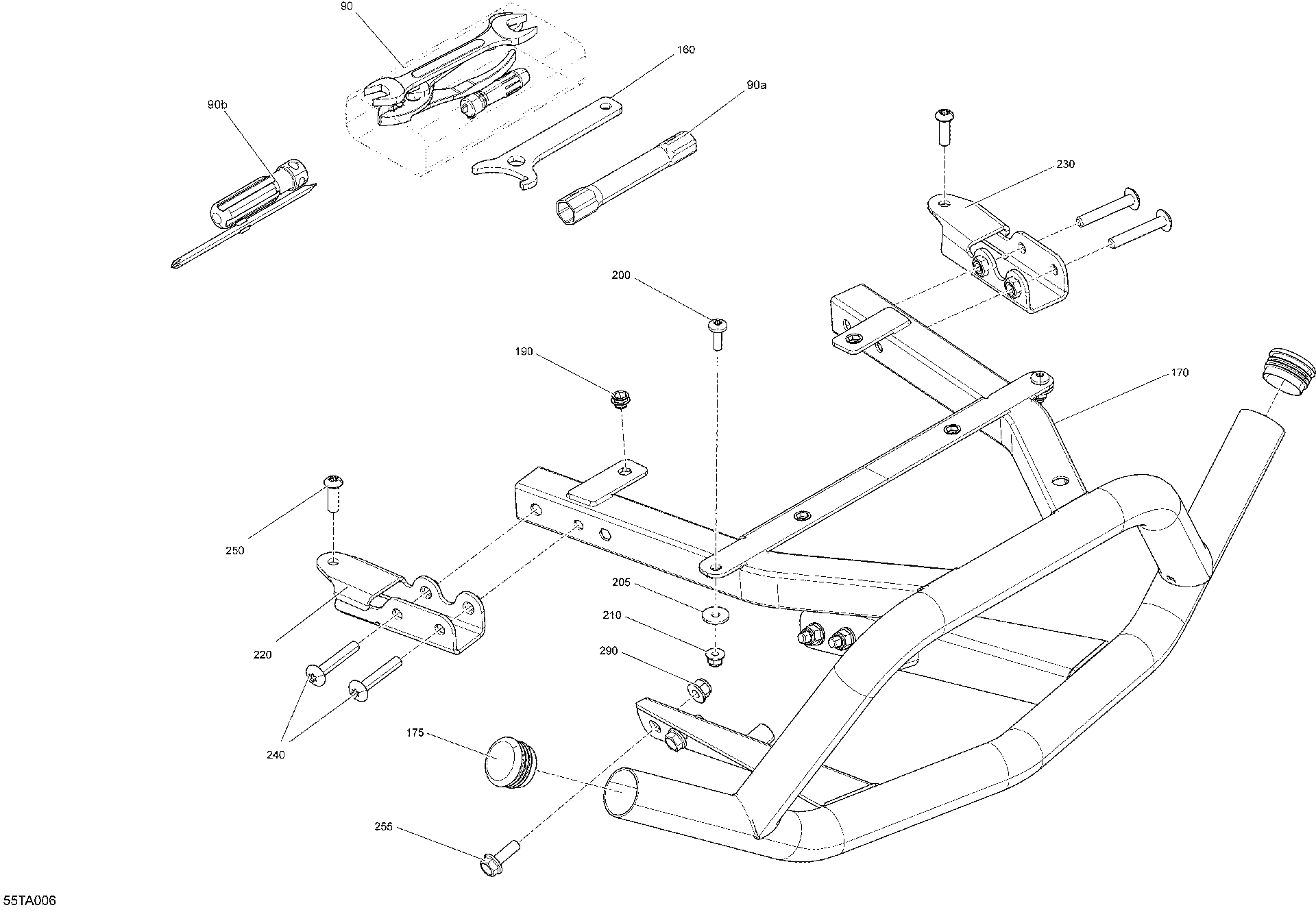 An Image of a Genuine Can-Am Parts Schematic Diagram showing the schematic - BODY - STORAGE TRAY