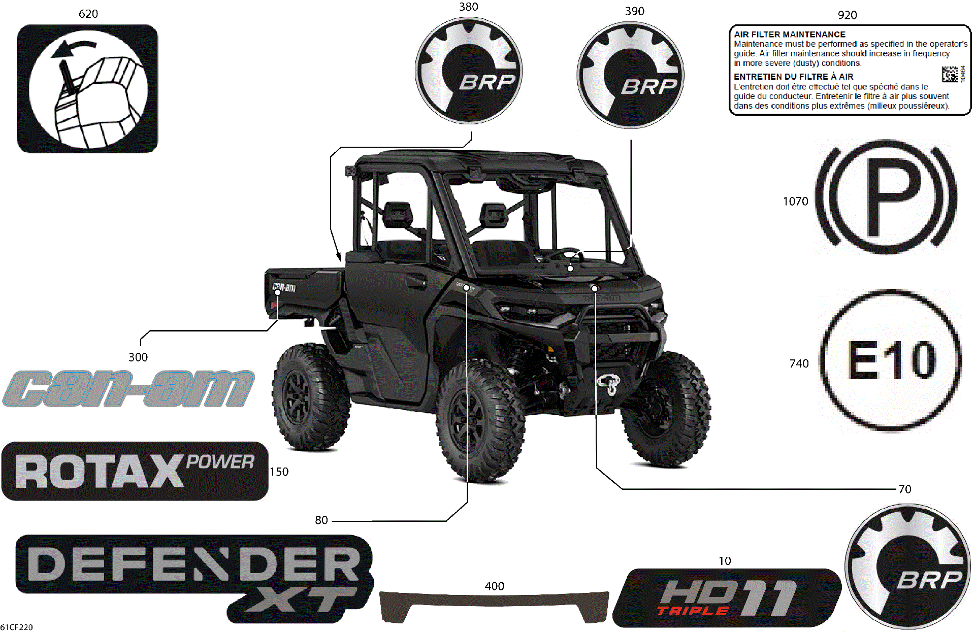 An Image of a Genuine Can-Am Parts Schematic Diagram showing the schematic - BODY - DECALS