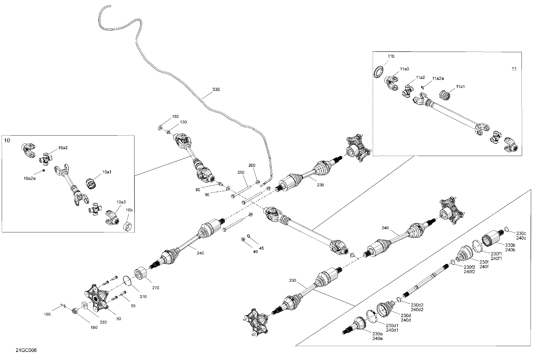 An Image of a Genuine Can-Am Parts Schematic Diagram showing the schematic - DRIVE - REAR - COMMON PARTS