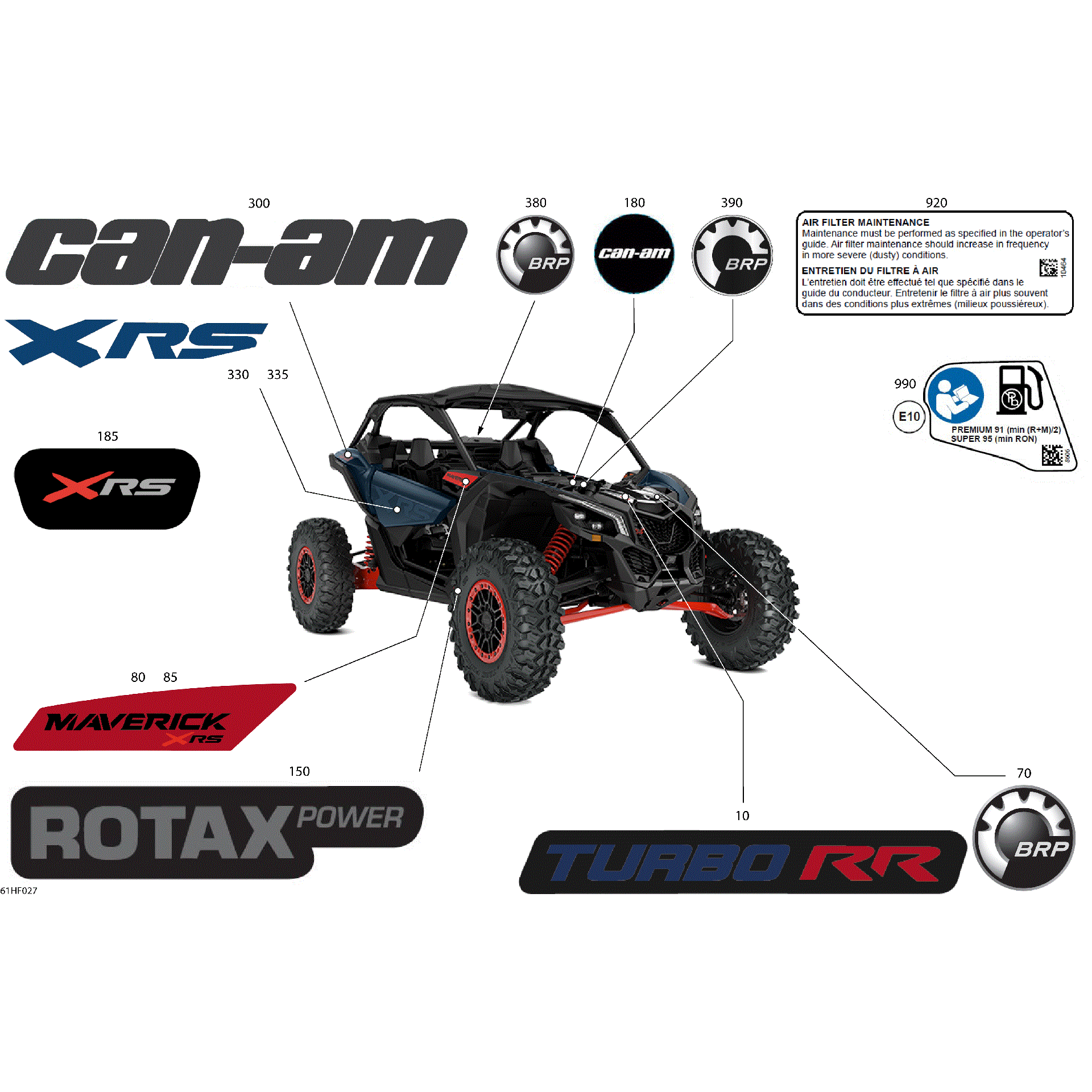 An Image of a Genuine Can-Am Parts Schematic Diagram showing the schematic - BODY - DECALS