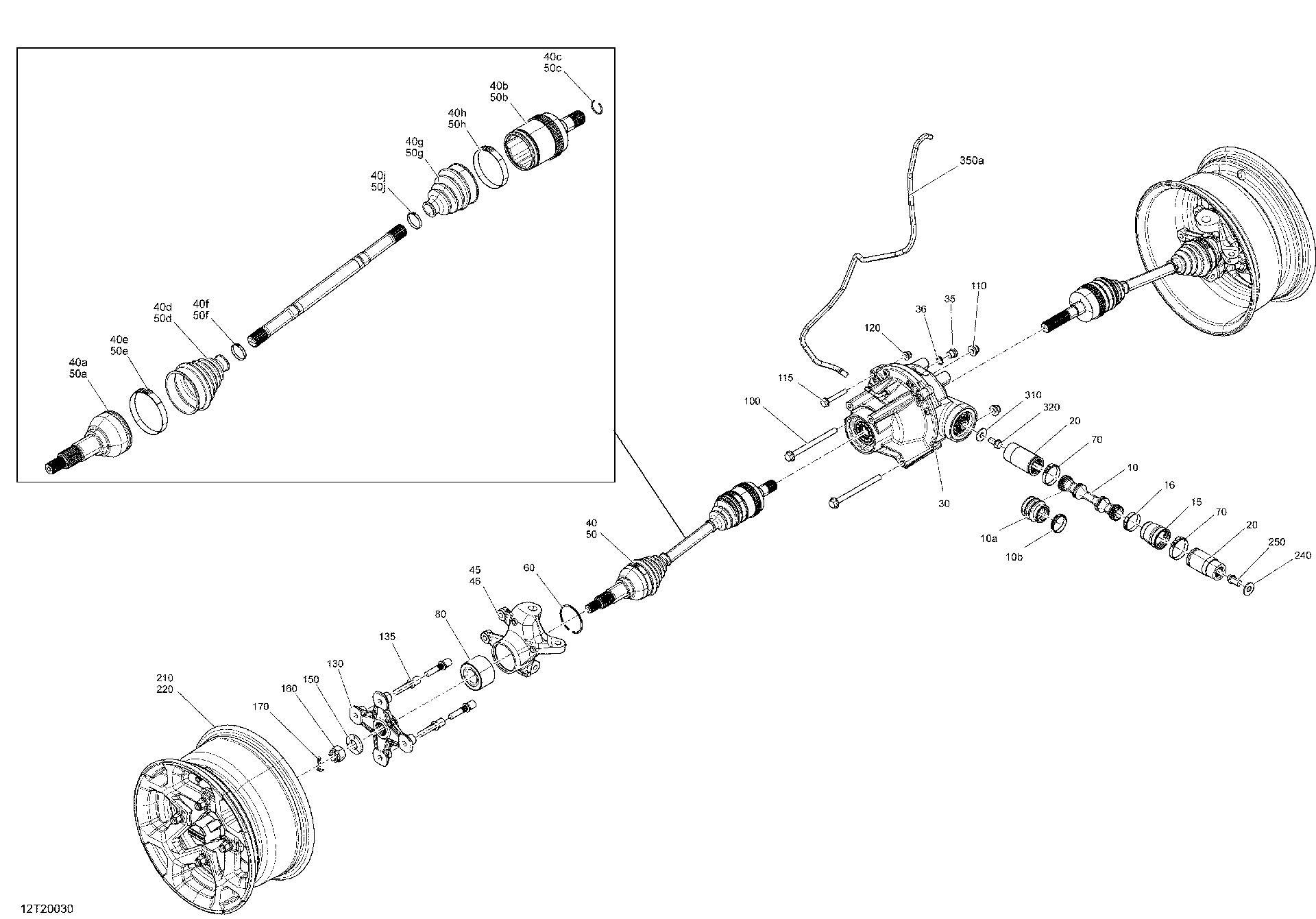 An Image of a Genuine Can-Am Parts Schematic Diagram showing the schematic - FRONT DRIVE - COMMON PARTS