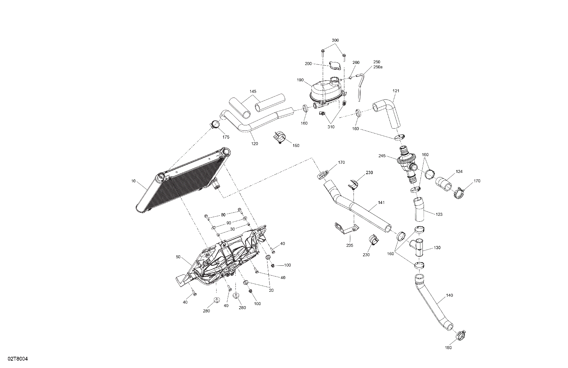 An Image of a Genuine Can-Am Parts Schematic Diagram showing the schematic - ENGINE - COOLING