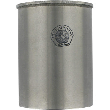 A metallic, cylindrical container with a lid displays the La Sleeve logo and "Suzuki - Arctic Cat Cylinder Sleeve 102.00 mm"—trusted for replacement sleeves and resleeving.