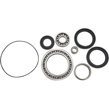 The CF Moto - Yamaha Differential Bearing Seal Kit Rear by Moose Offroad features EMQ quality bearings and black rubber seals, displayed on a white background.
