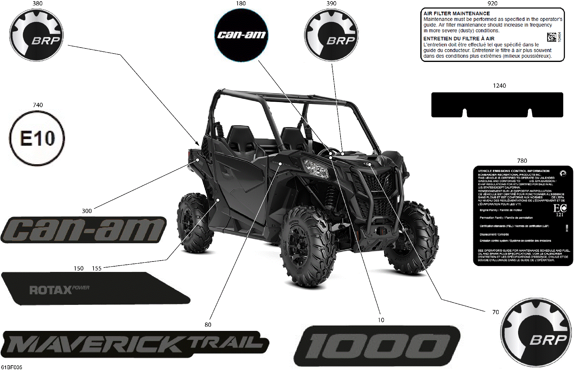An Image of a Genuine Can-Am Parts Schematic Diagram showing the schematic - BODY - DECALS
