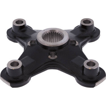 The Can Am Wheel Hub Front & Rear by All Balls is a black, four-armed metal hub with a central splined hole and four bolt holes—designed for seamless bearing installation and smooth factory-like performance.