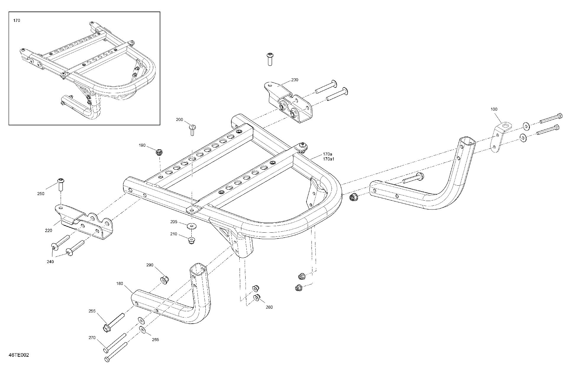 An Image of a Genuine Can-Am Parts Schematic Diagram showing the schematic - BODY - REAR BUMPER
