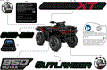 BODY - FEATURE DECALS - 2026 CAN AM OUTLANDER 850 4X4 XT - FIERY RED METALLIC
