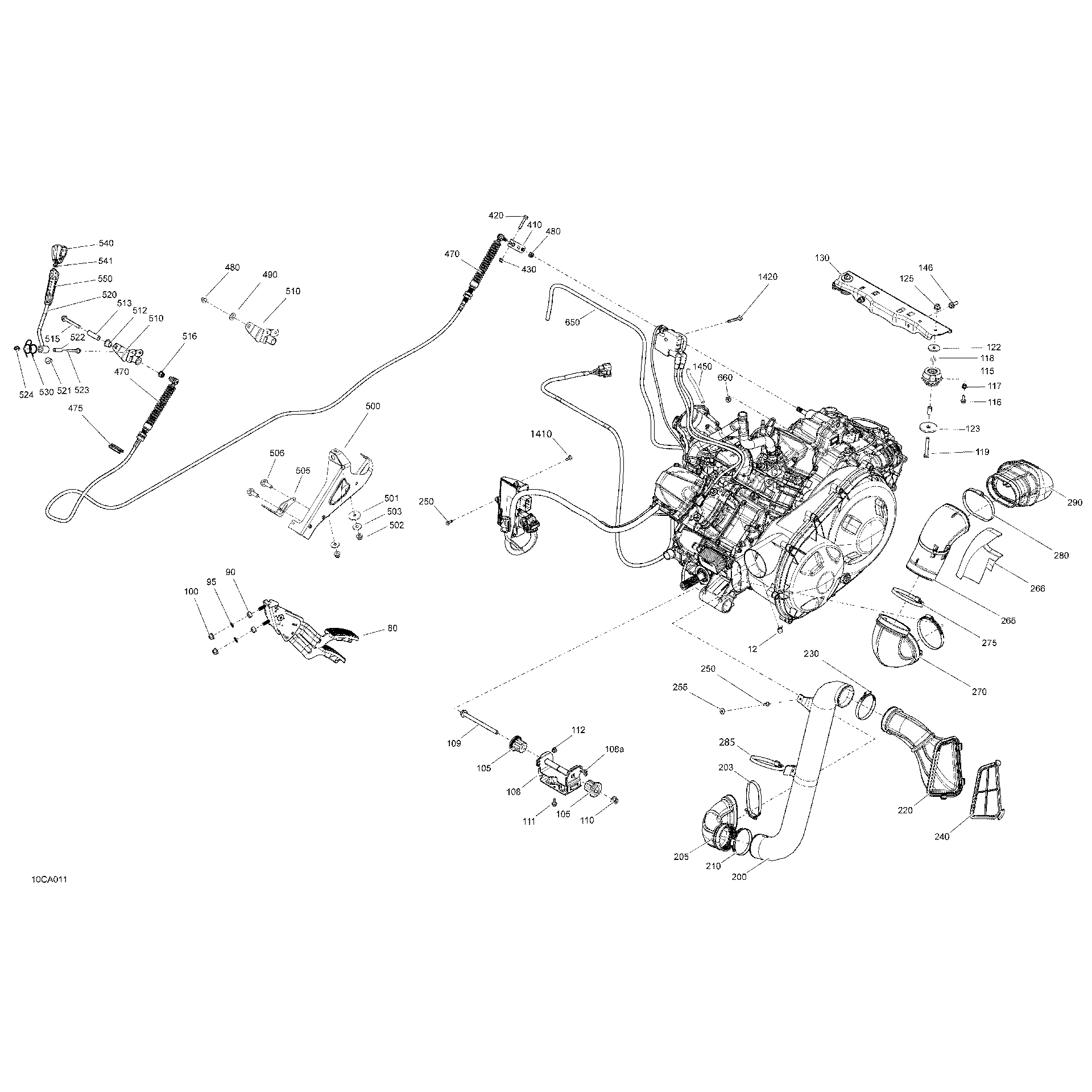 An Image of a Genuine Can-Am Parts Schematic Diagram showing the schematic - ENGINE - SYSTEM