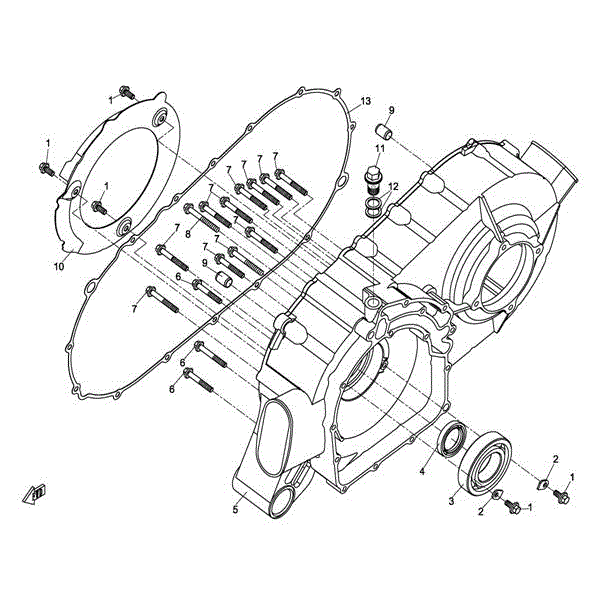 An Image of a Genuine CFMOTO Parts Schematic Diagram showing the schematic - CVT CASE ASSY - 2015 CFMOTO UFORCE 800