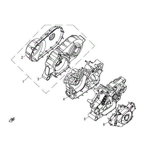 An Image of a genuine CFMOTO Parts Schematic Diagram showing the group - CRANKCASE ASSY - 2016 CFMOTO CFORCE 800 X8