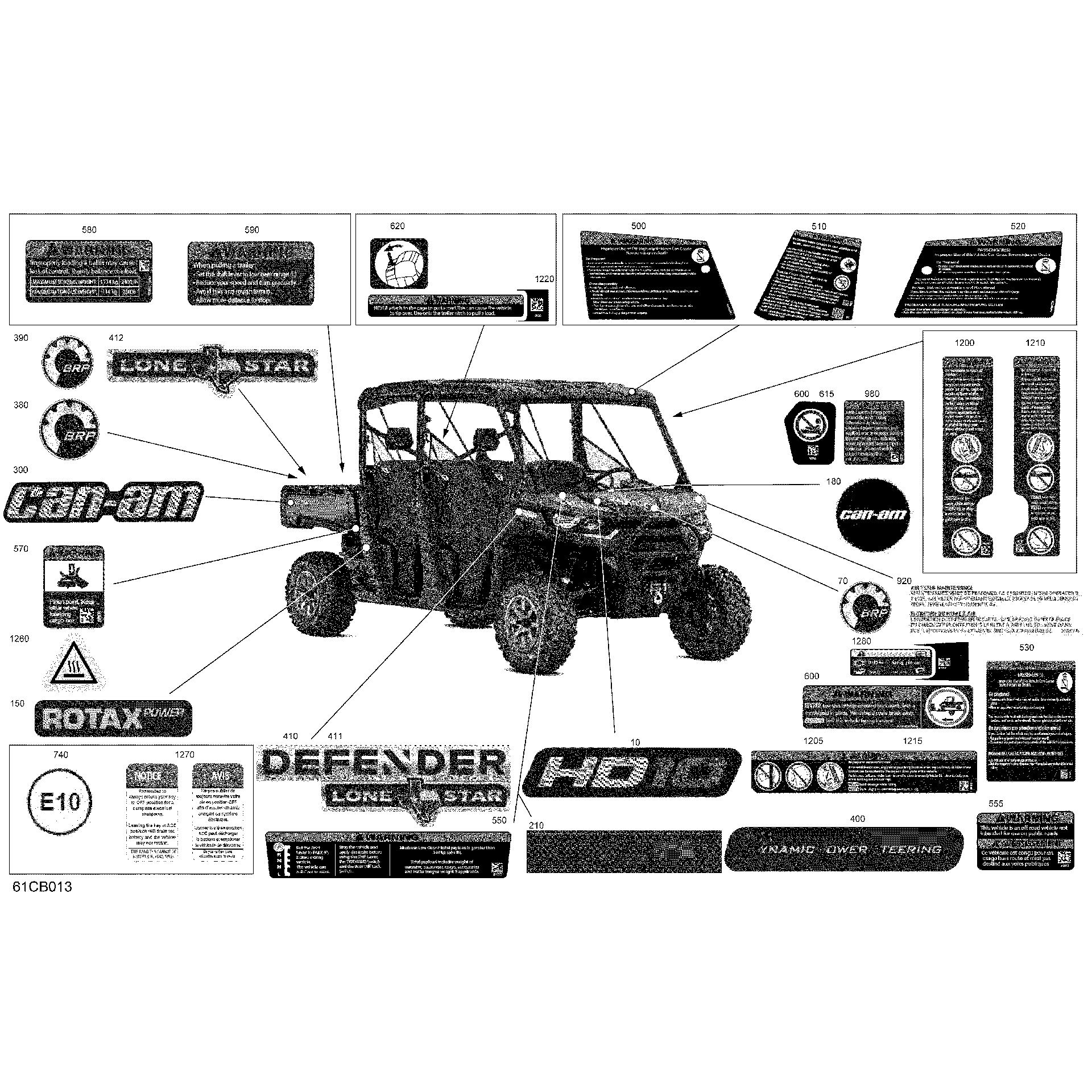 An Image of a Genuine Can-Am Parts Schematic Diagram showing the schematic - BODY - DECALS