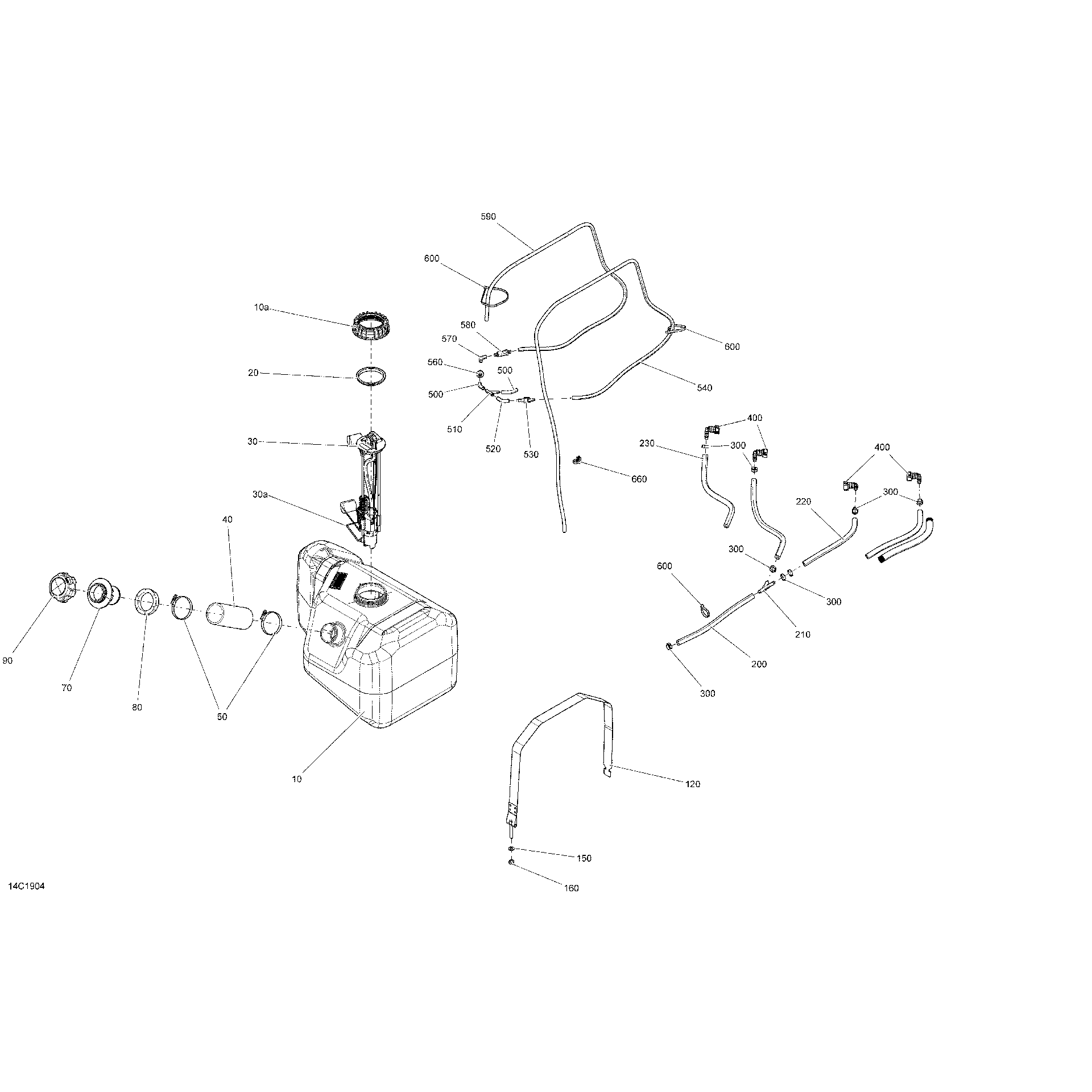 An Image of a Genuine Can-Am Parts Schematic Diagram showing the schematic - FUEL