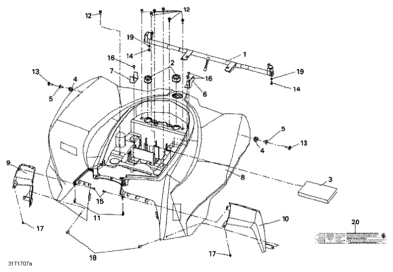 An Image of a Genuine Can-Am Parts Schematic Diagram showing the schematic - REAR FENDER 