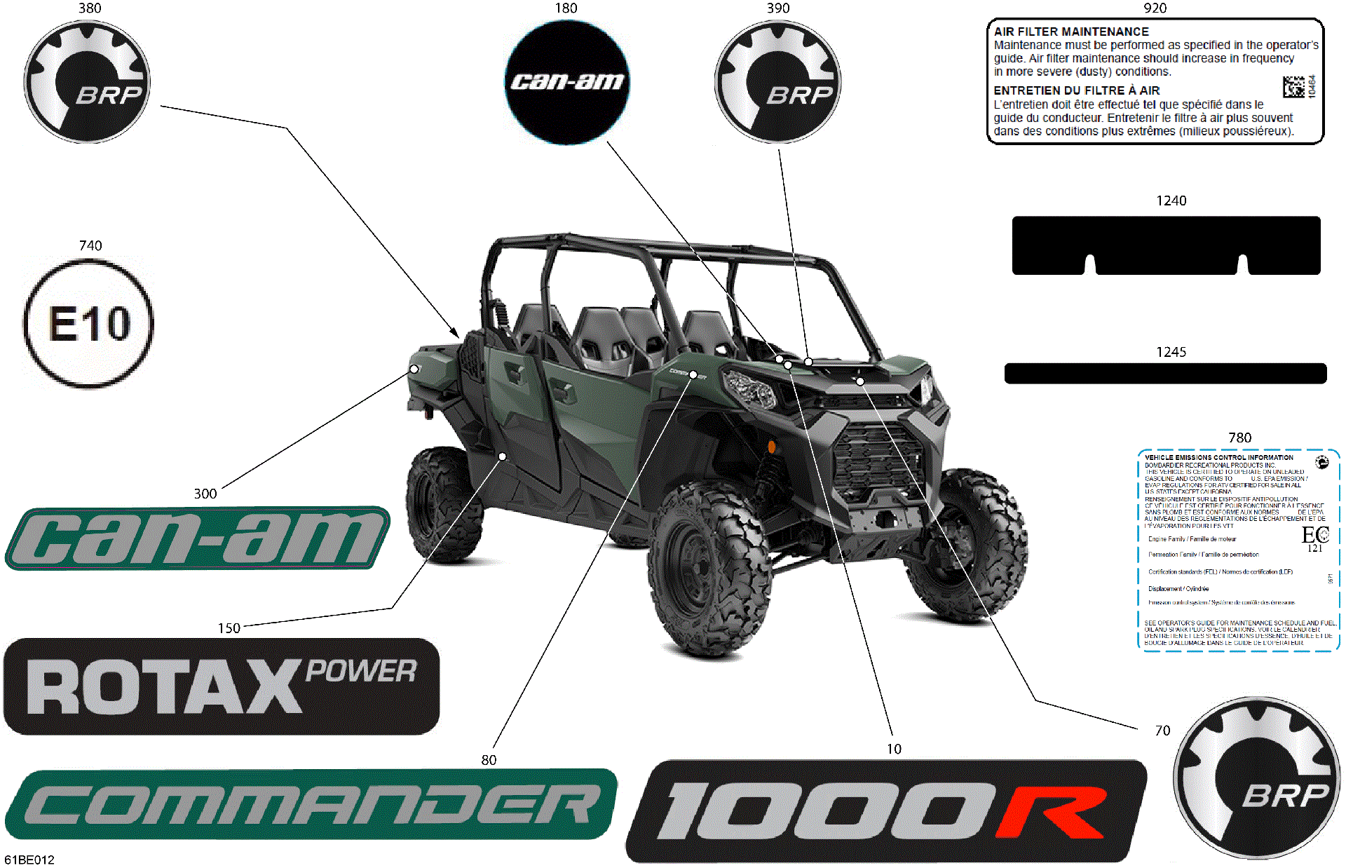 An Image of a Genuine Can-Am Parts Schematic Diagram showing the schematic - BODY - DECALS