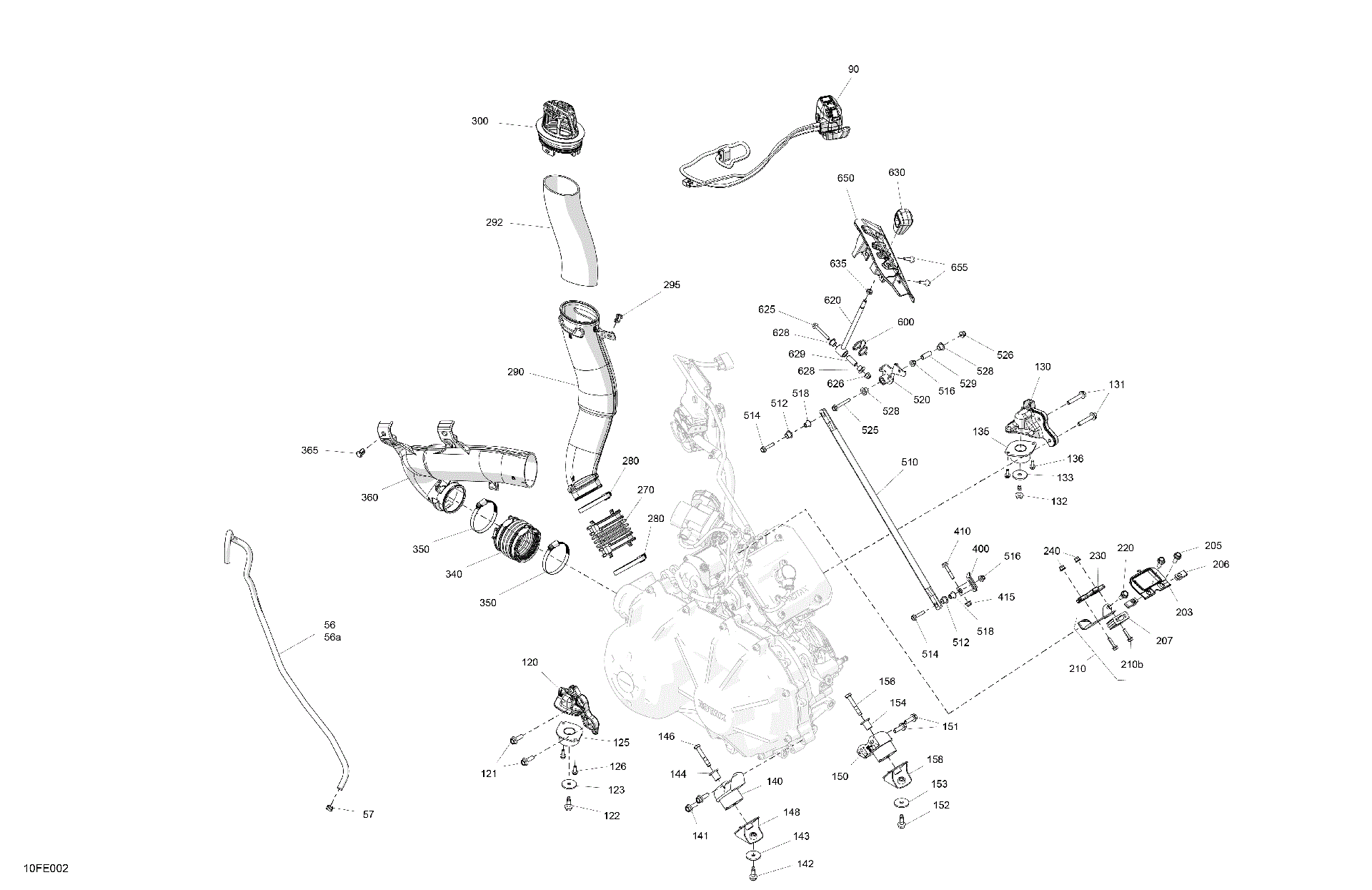 An Image of a Genuine Can-Am Parts Schematic Diagram showing the schematic - ENGINE - SYSTEM