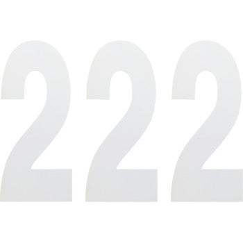 The FX Number 2 White 8" by Factory Effex features a bold sans-serif '2' on a white background, perfect as adhesive vinyl for quick numbering or labeling tasks.