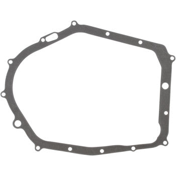 The Yamaha Clutch Gasket by Cometic is a flat, irregularly shaped gray gasket with multiple perimeter holes, made from durable AFM material to ensure reliable sealing of engine or mechanical components.